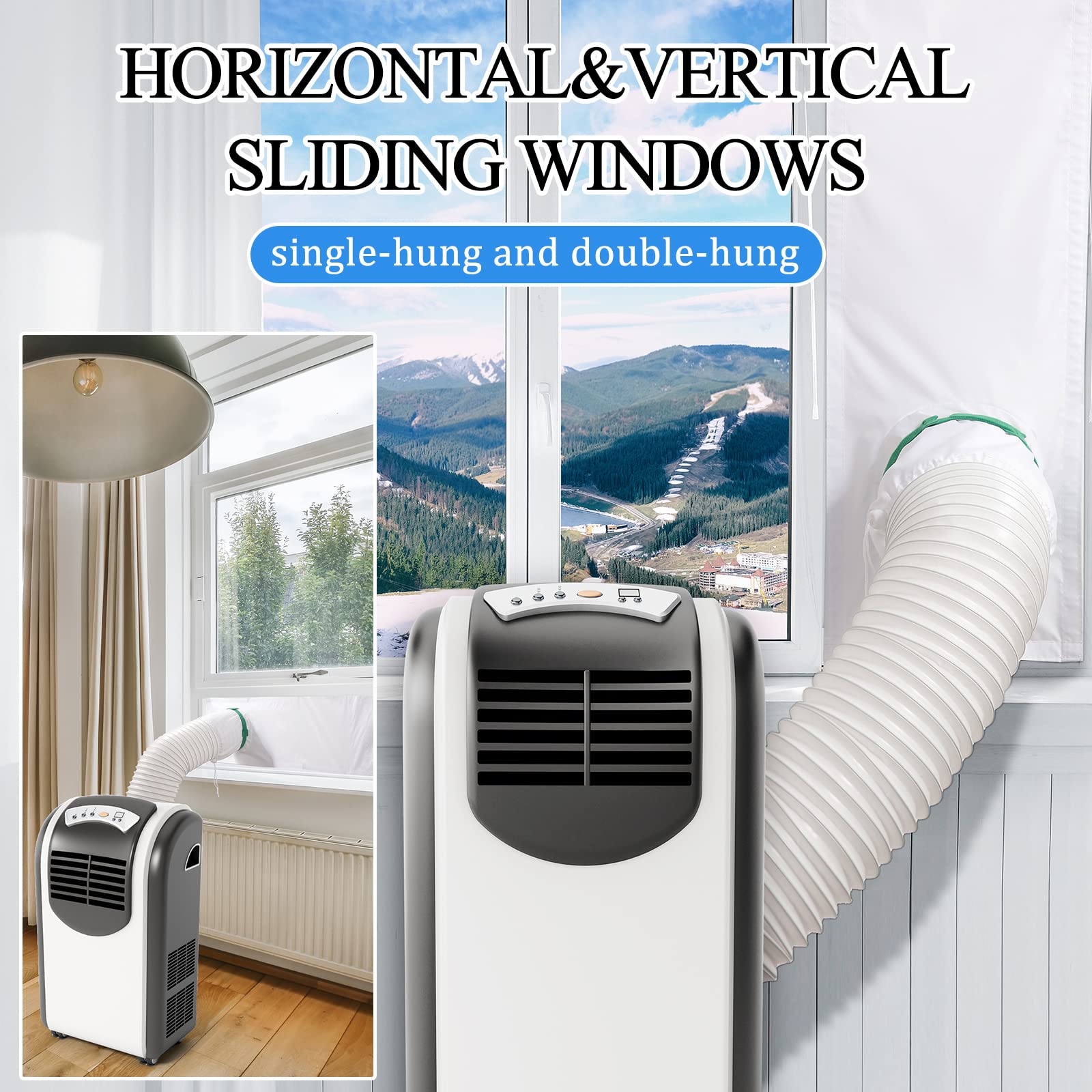 Outus 10 x 40-64 Inch Adjustable Window Kit for Portable Air Conditioner - Waterproof AC Vent Panel with 5.9