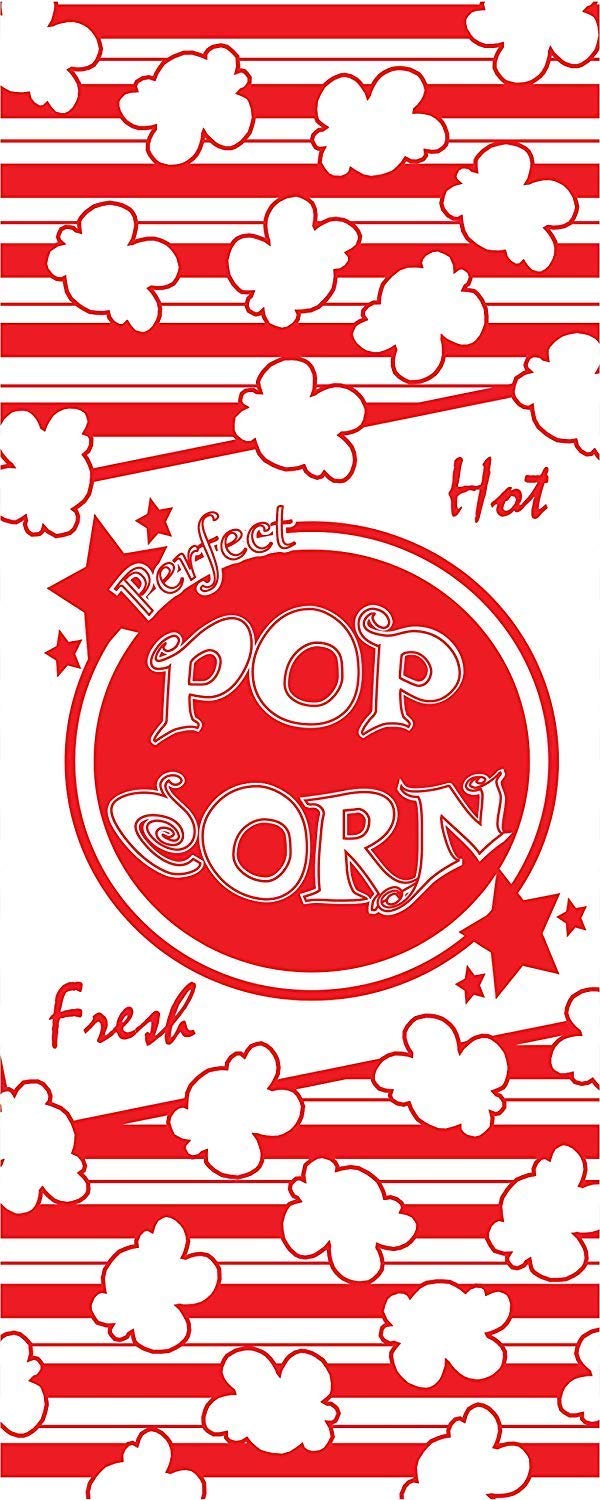 Premium 1 oz Popcorn Bags (Pack of 500) with Wooden Scoop - Bulk Concession Supplies for Movie Theaters, Carnivals & Home Theater Snacks