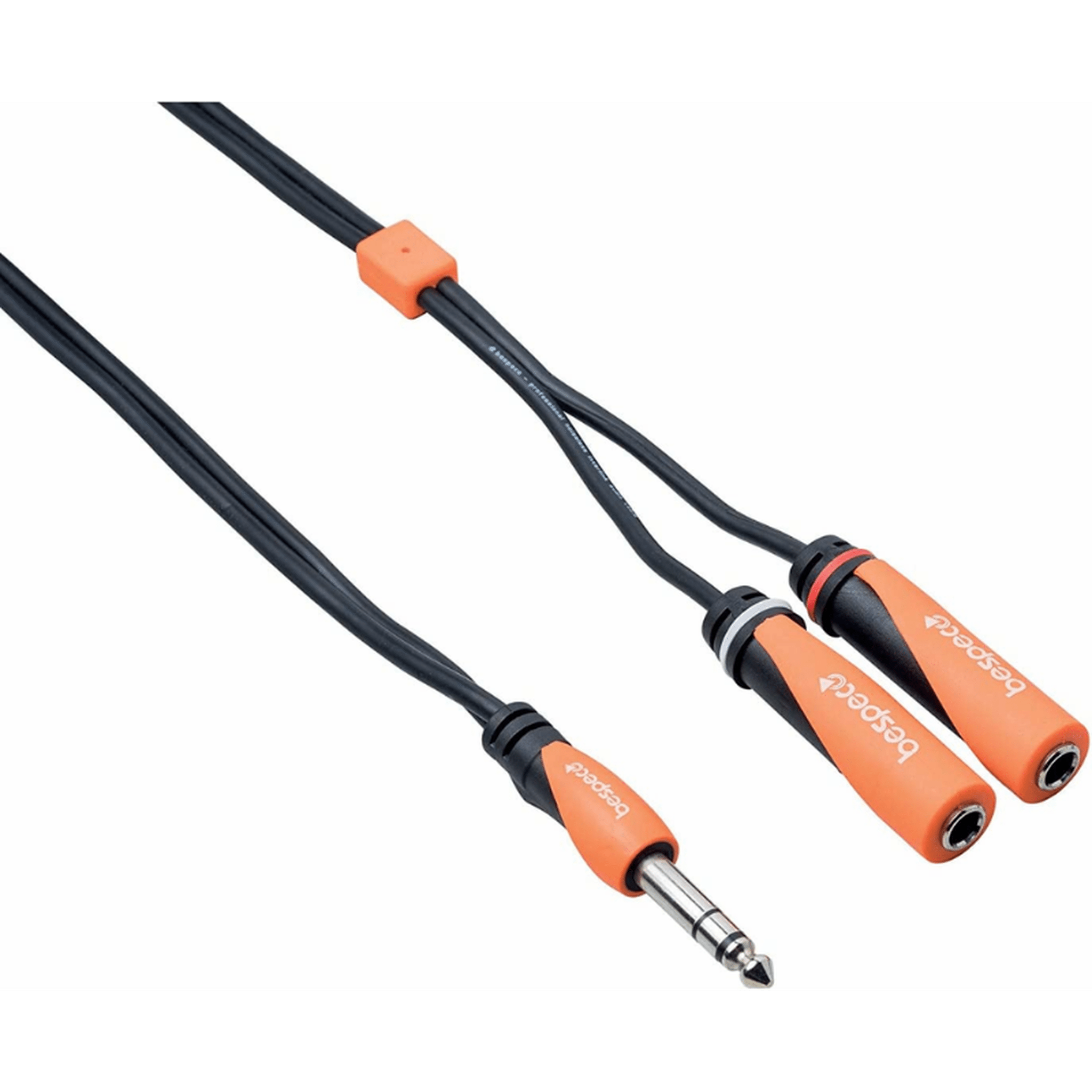 Bespeco SLYS2X030 6.35mm Stereo Jack to Dual 6.3mm Mono Female Y Splitter Cable - Perfect for Audio Equipment, Guitar Pedals, and Studio Mixers