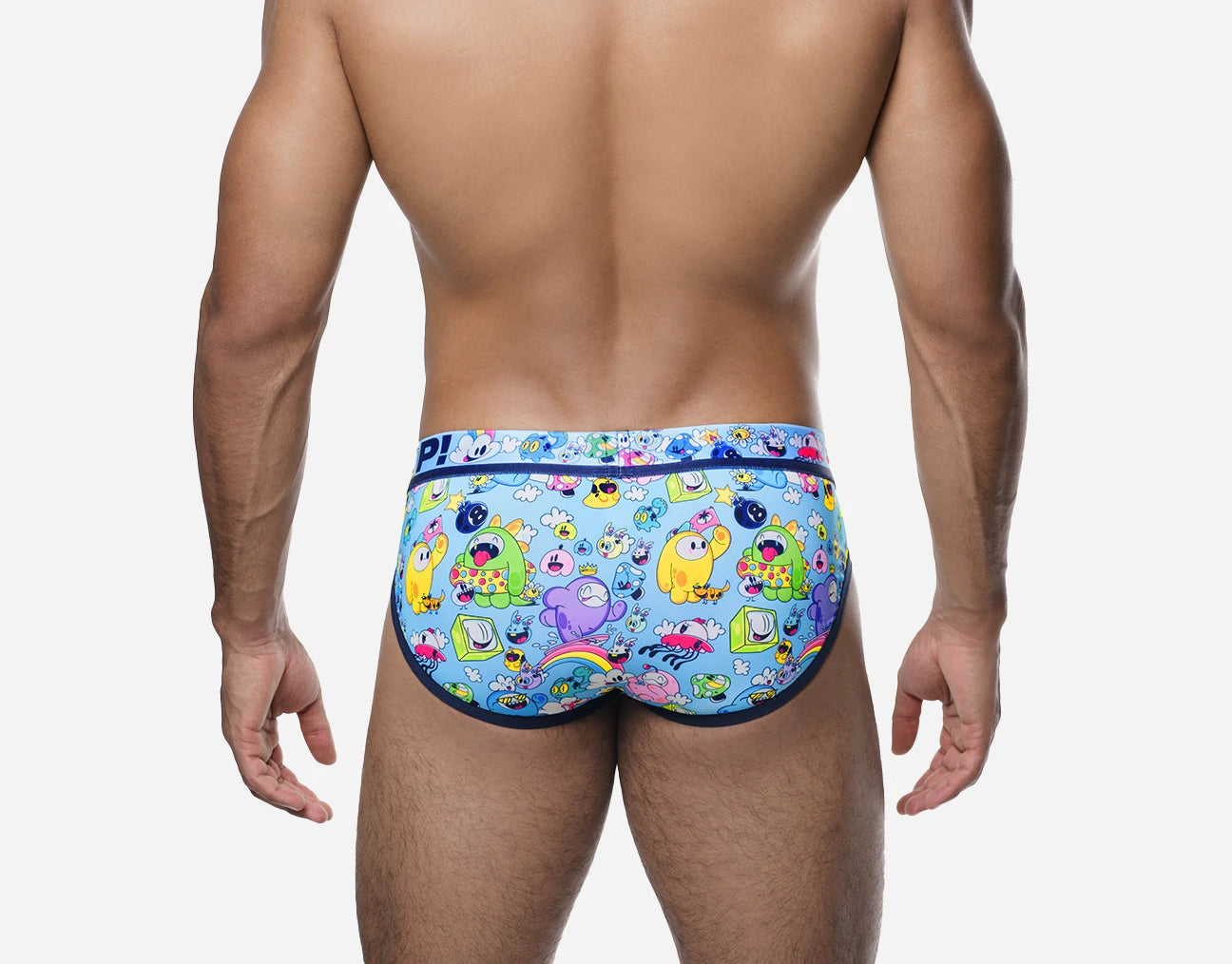 Premium PUMP! Funtopia Briefs - Soft Blue Men's Underwear for Gym, Workout & Everyday Comfort - Breathable & Supportive Boxer Briefs for Active Lifestyle