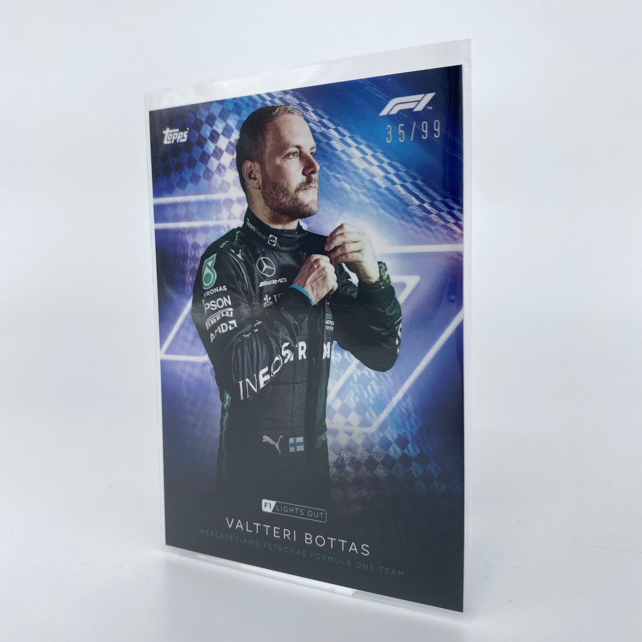 Valtteri Bottas F1 Racing Driver Blue Parallel Collectible Card - Perfect for Motorsport Fans, Memorabilia Collectors, and Formula 1 Enthusiasts
