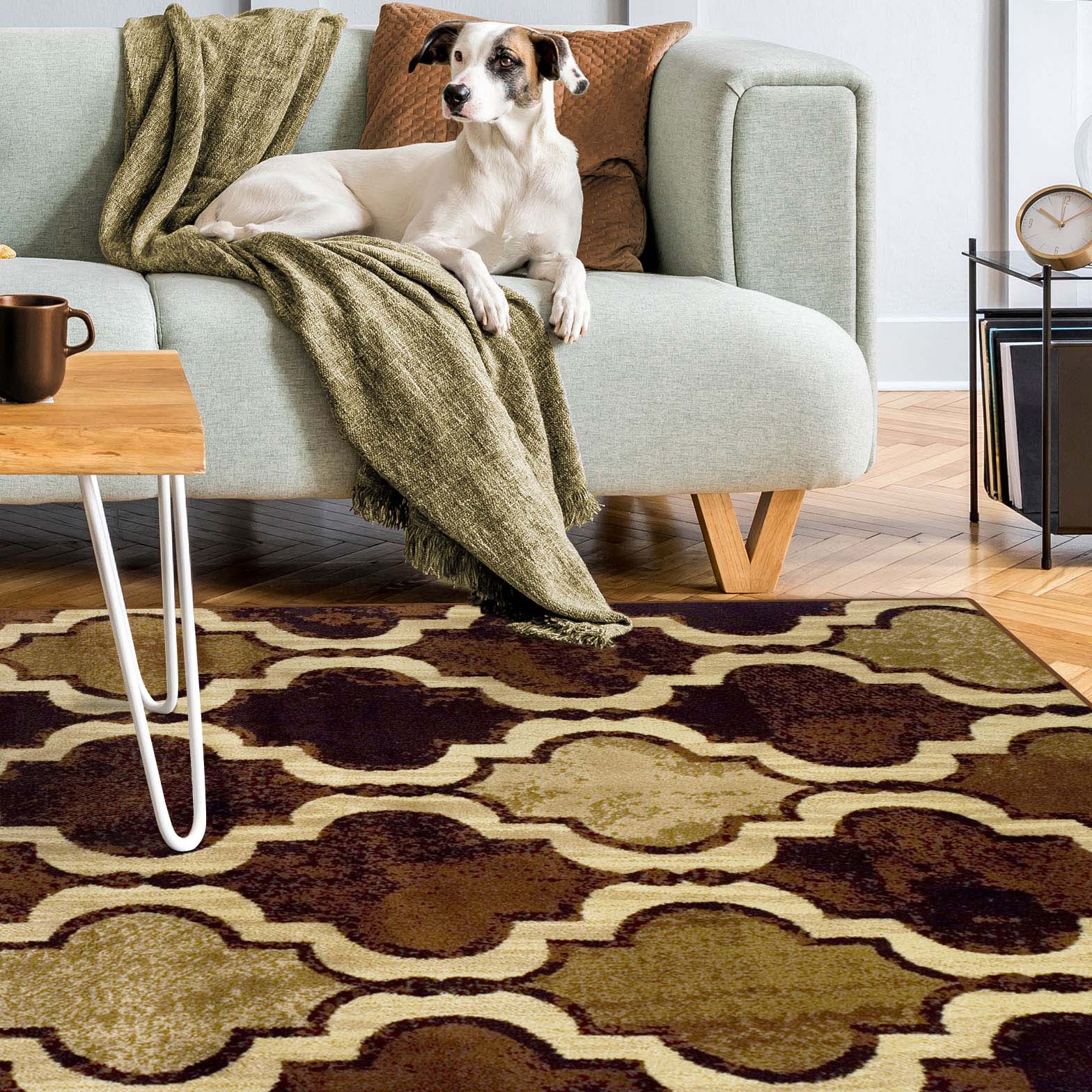 Viking Geometric Trellis Indoor Area Rug & Runner - Non-Slip Boho Chic Carpet for Living Room, Bedroom, Hallway - Perfect for Nordic Home Decor & Cozy Spaces