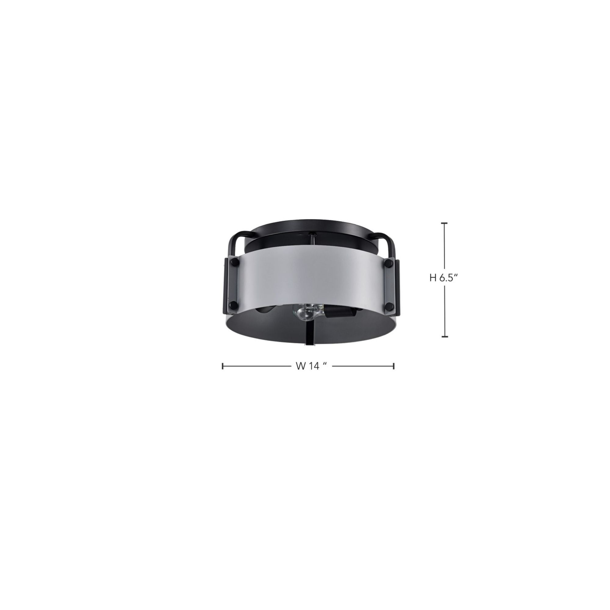 Altos 14 Inch 3-Light Semi Flush Mount Ceiling Light Fixture - Matte Gray & Matte Black Finish - Perfect for Bedroom, Kitchen, or Hallway Lighting