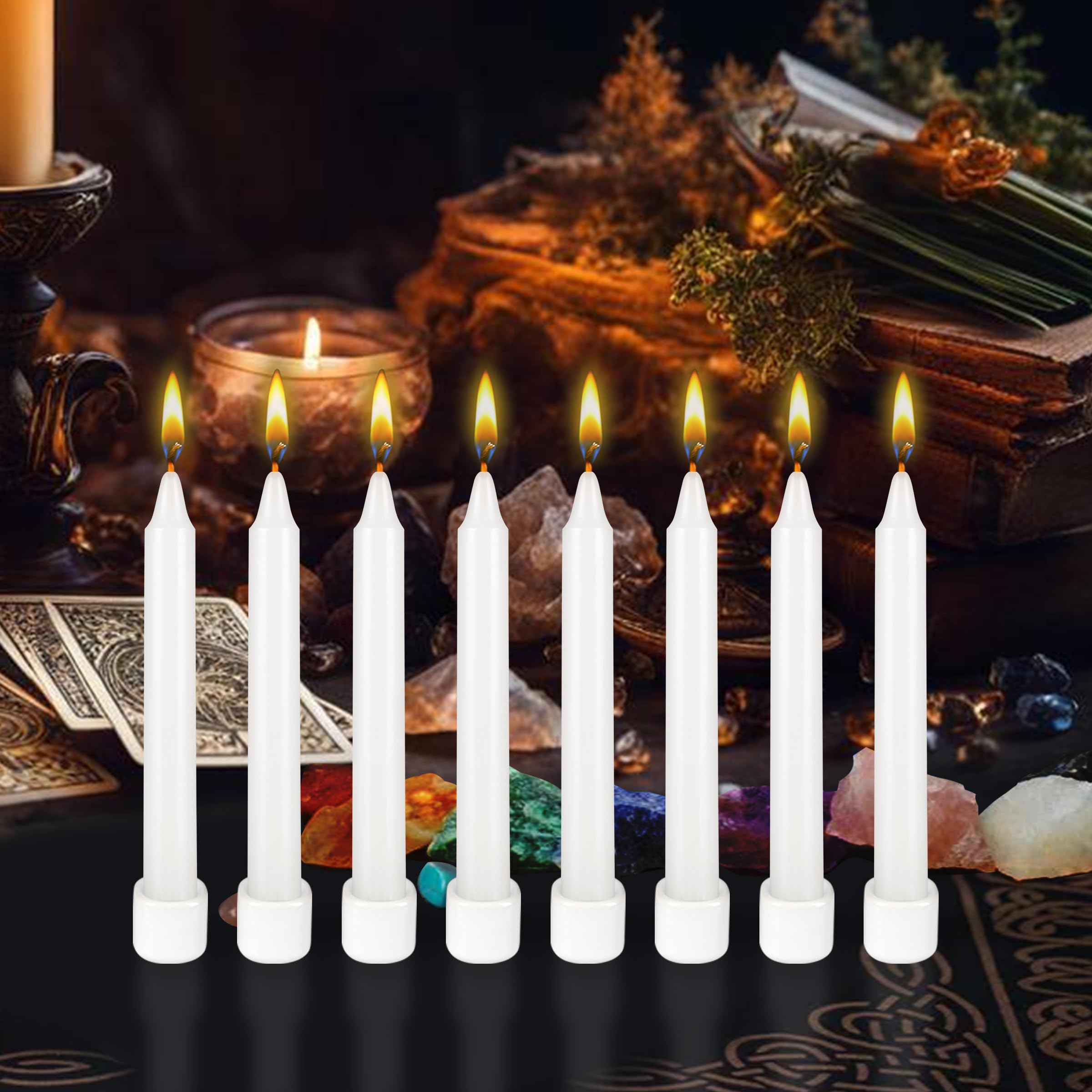 Premium Unscented 5-Inch White Taper Candles - Set of 48 - Perfect for Weddings, Dinner Parties & Home Decor