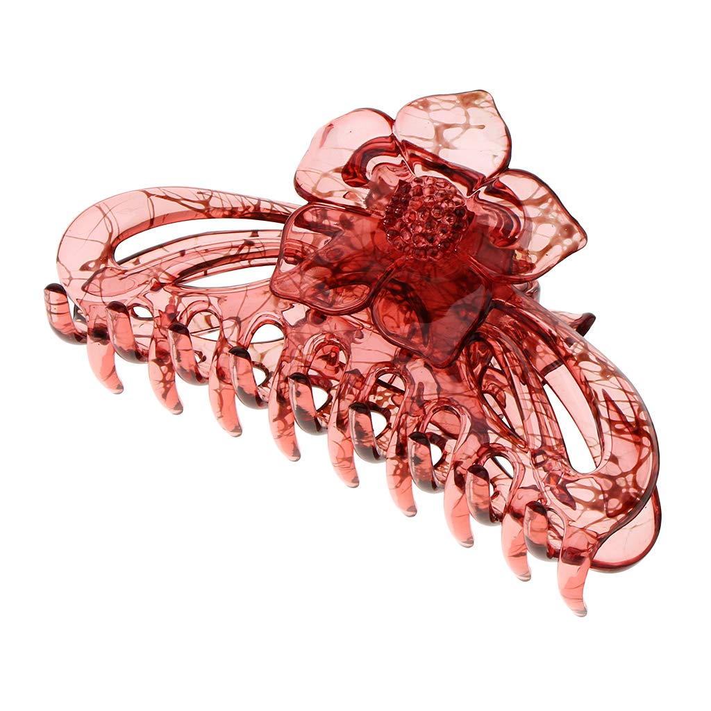 Wowobjects® Large Acrylic Banana Hair Clip for Thick Hair - Light Red | Strong Hold Hair Clamp for Women, Perfect for Ponytails, Buns & Updos - Salon Quality Hair Accessory