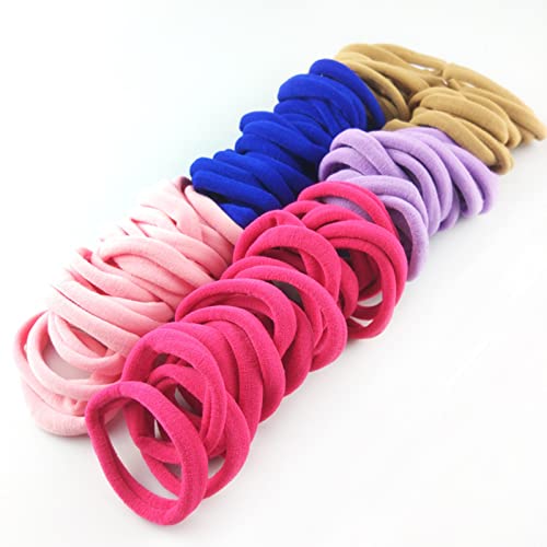 100pcs Seamless Hair Ties - Soft Cotton High Elastic Hair Bands for Thick, Heavy & Curly Hair - No Breakage, No Crease, Gentle Hold - Perfect for Workouts, Yoga, Office & Everyday Use