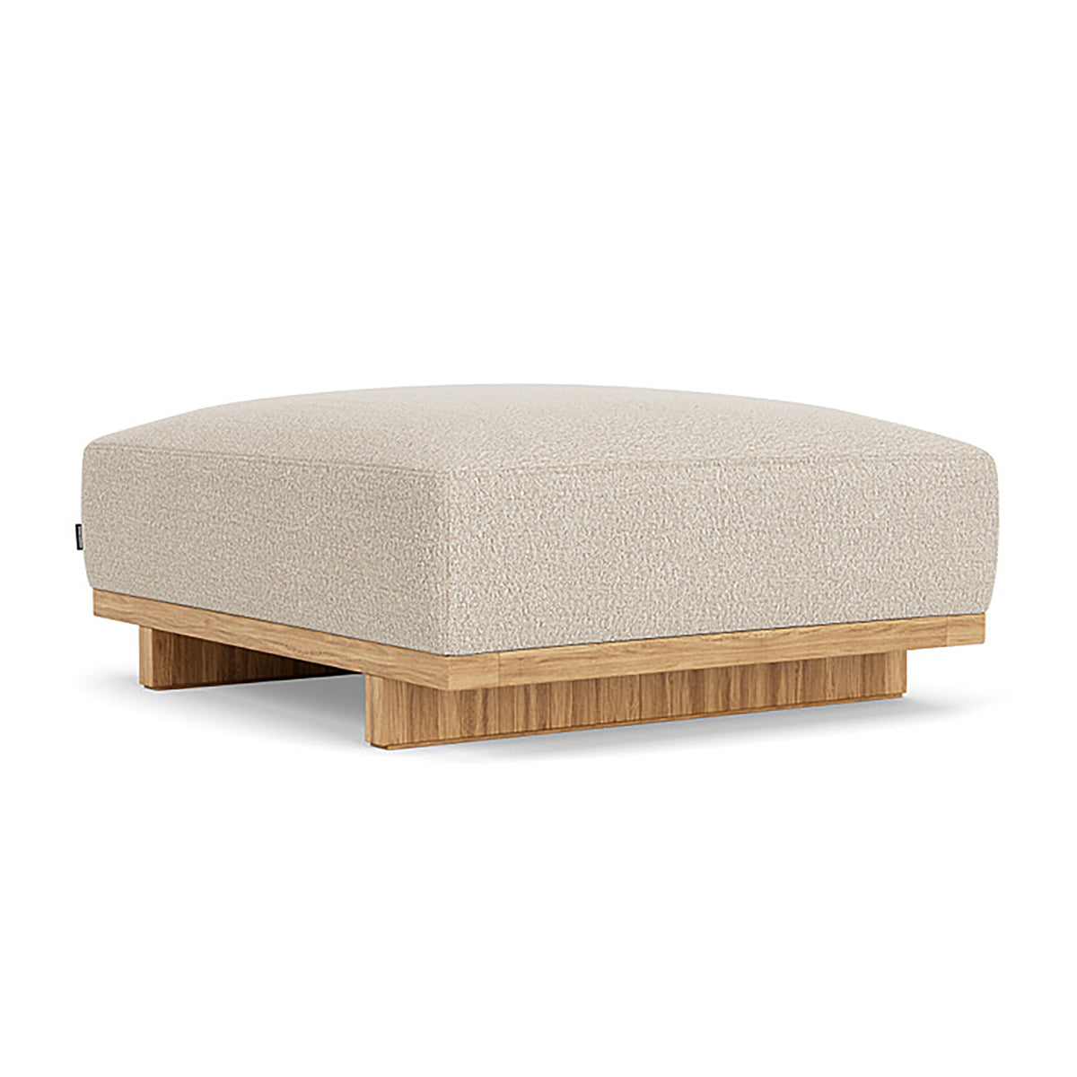 Aya Boucle Ottoman Stool with Storage - Modern Oak Fabric Footrest for Living Room, Bedroom & Nursery - Cozy Seating & Stylish Home Decor