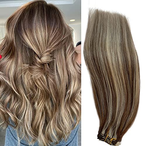 #3P60 Brown Hair Mixed Platinum Blonde