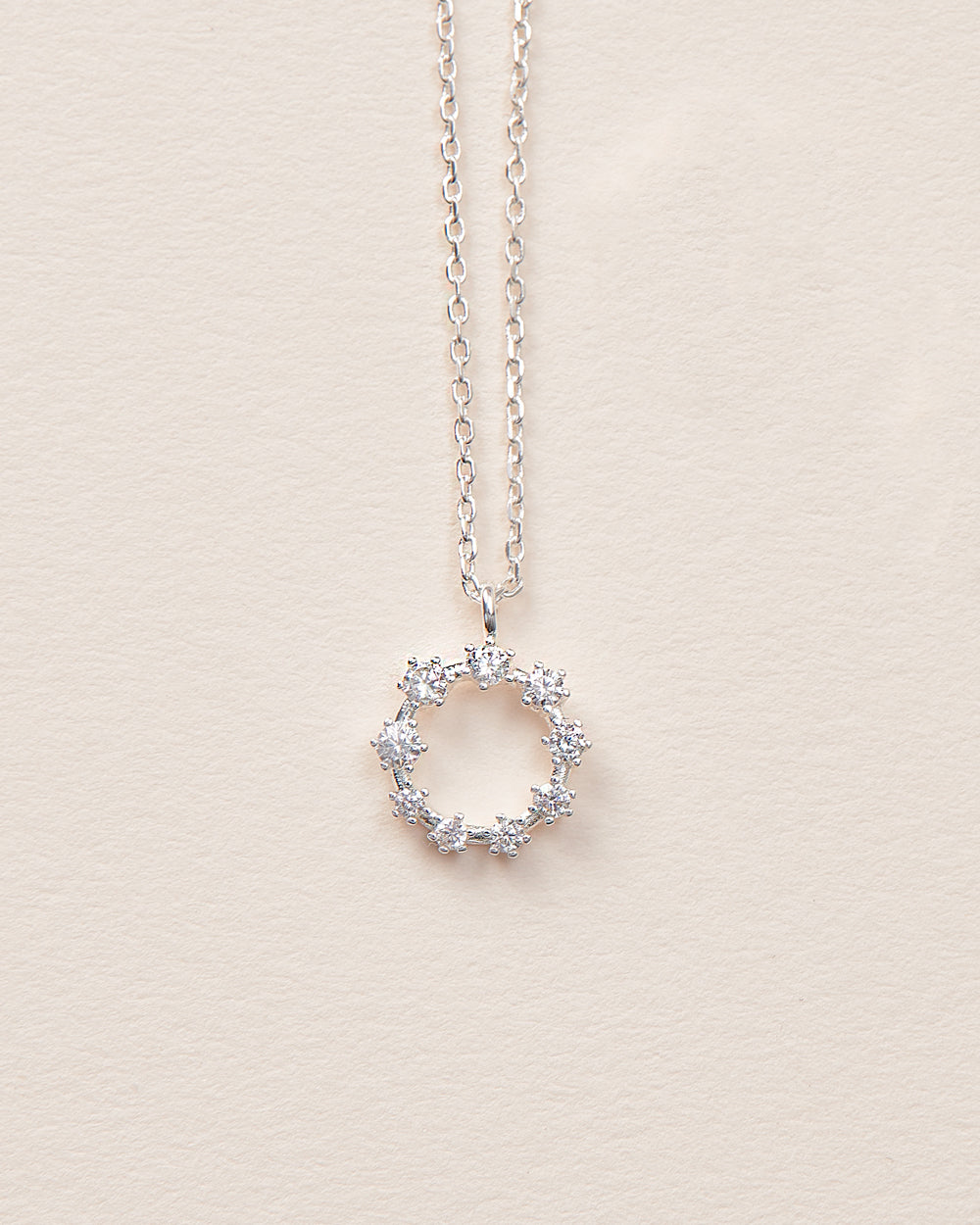 Saylor CZ Circle Pendant Necklace for Women - Elegant Cubic Zirconia Silver Jewelry - Perfect for Parties, Weddings & Everyday Wear
