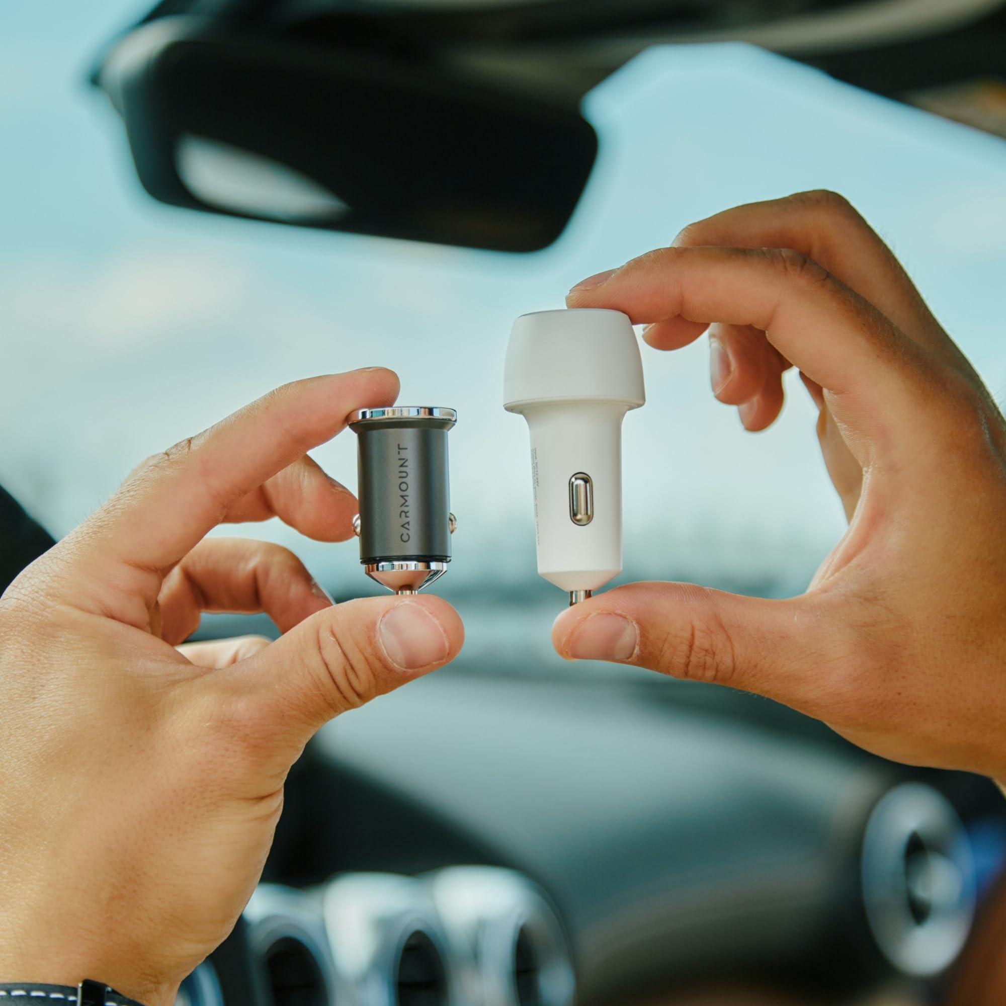 45W Mini Car Quick Charger - Dual USB Type-A & Type-C Fast Charger for iPhone, Samsung Galaxy & All Smartphones | Universal Fit Metal Design | Perfect for Road Trips, Commuting & Travel Charging
