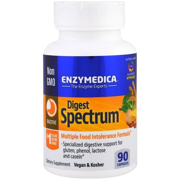 Enzymedica Digest Spectrum Digestive Enzyme Supplement - 90 Capsules for Gut Health, Bloating & Digestion Support | Ideal for Meals, Travel & Digestive Comfort