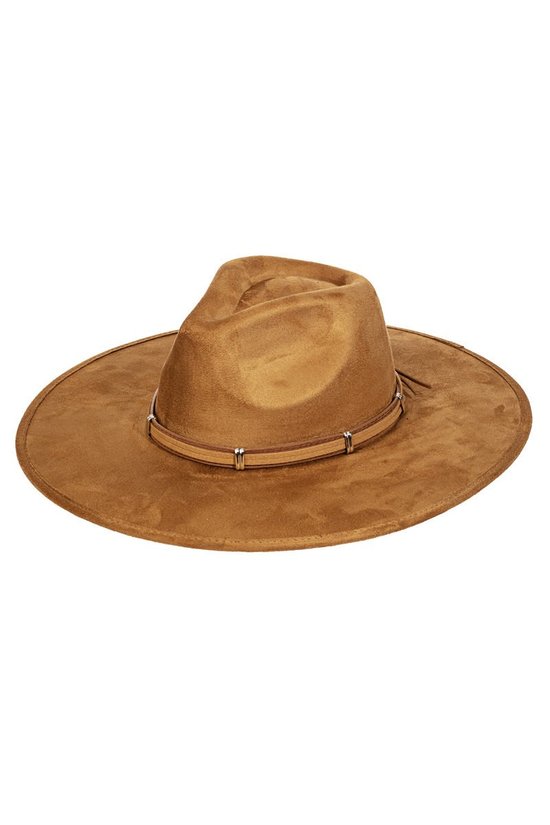 UBH031 Suede-Like Faux Leather Hat in Tan - Stylish & Comfortable for Outdoor Activities, Travel & Fashion