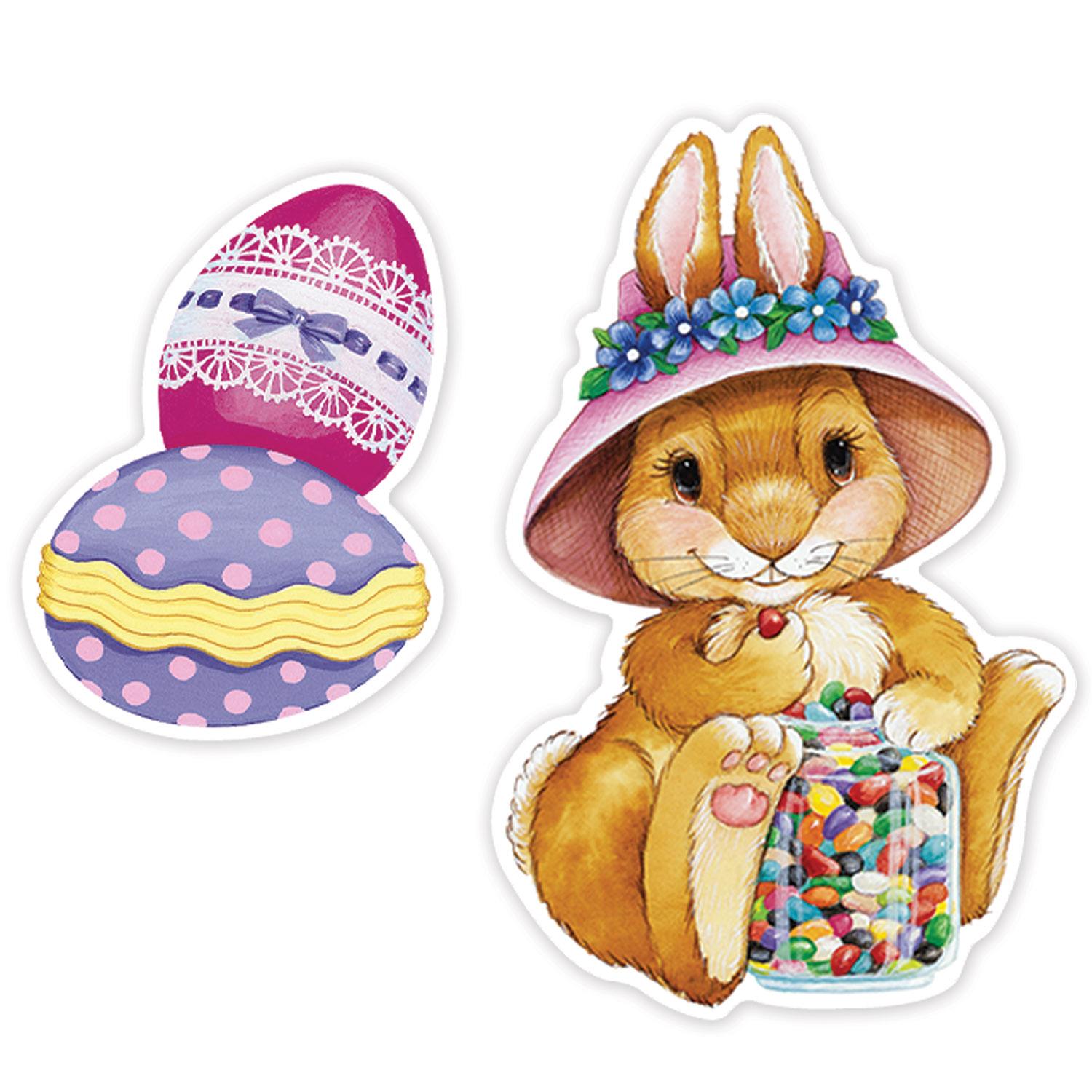 12 Pack Easter Bunny Basket & Egg Stickers - 4 Sheets per Pack - DIY Easter Decorations, Party Favors, Scrapbooking & Gift Wrapping Supplies
