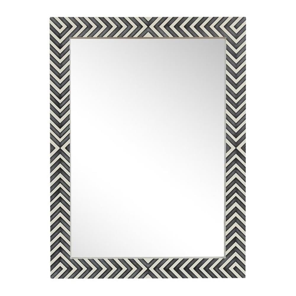 Elegant Chevron MDF Glass Mirror 36x27 - Modern Home Decor