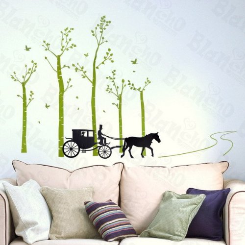Country Road Landscape Wall Decals - Large Removable Vinyl Stickers for Home Decor, Living Room, Bedroom & Nursery Wall Art