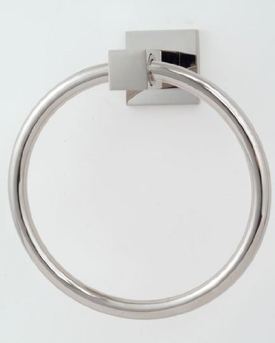 Jaclo 4280-SC Cubix Modern Bathroom Towel Ring - Satin Chrome Finish - Durable & Stylish for Bathroom, Spa, or Guest Room Decor