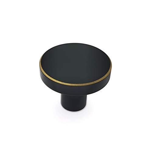 Solid Brass Black Drawer Knobs 4-Pack - Modern Kitchen & Cabinet Handles for Dressers & Cupboards