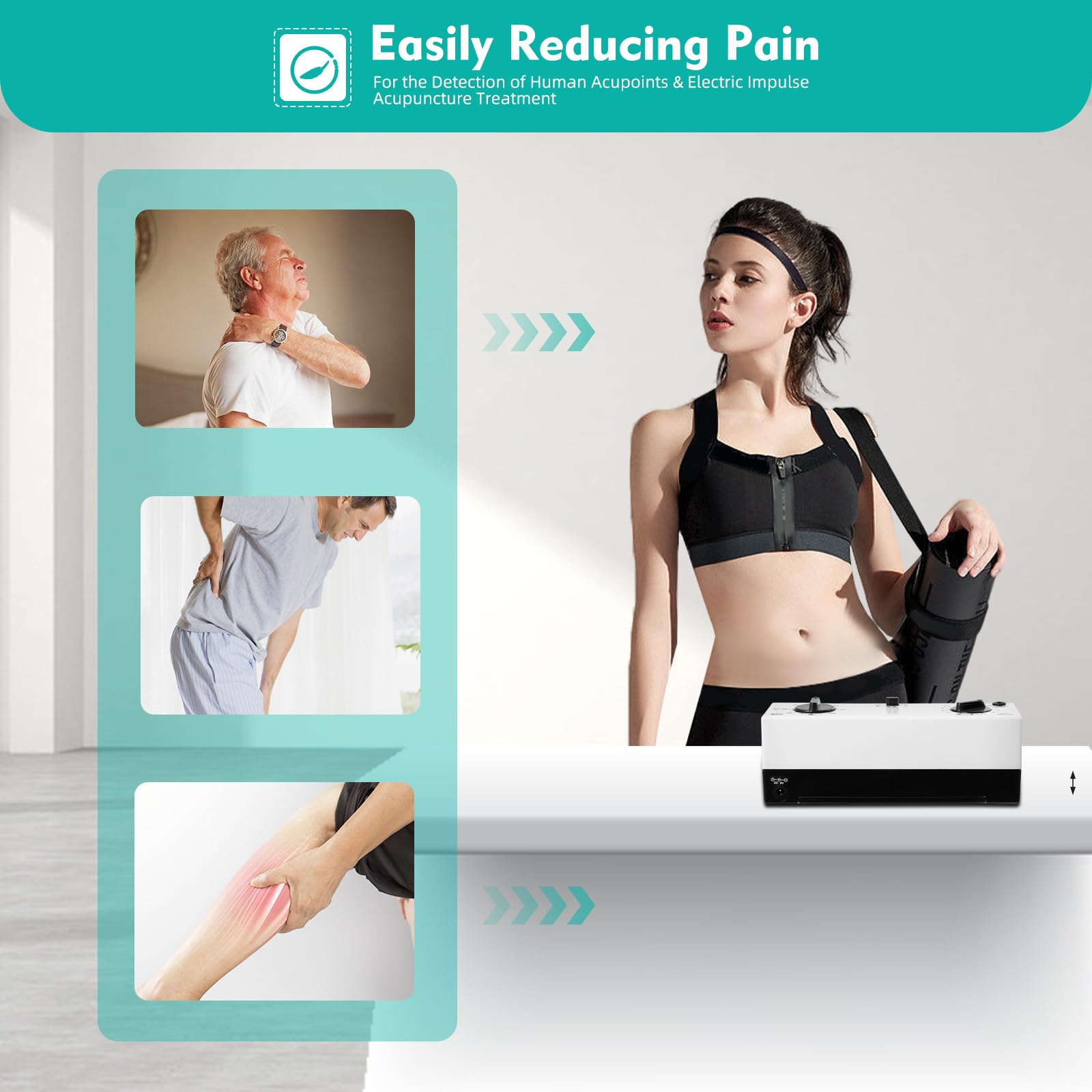 Electric Acupuncture Stimulator Machine - 6 Output TENS Unit with Patches for Pain Relief, Muscle Therapy & Acupuncture (500-1000hpa) - Perfect for Home Use, Physical Therapy & Chronic Pain Management