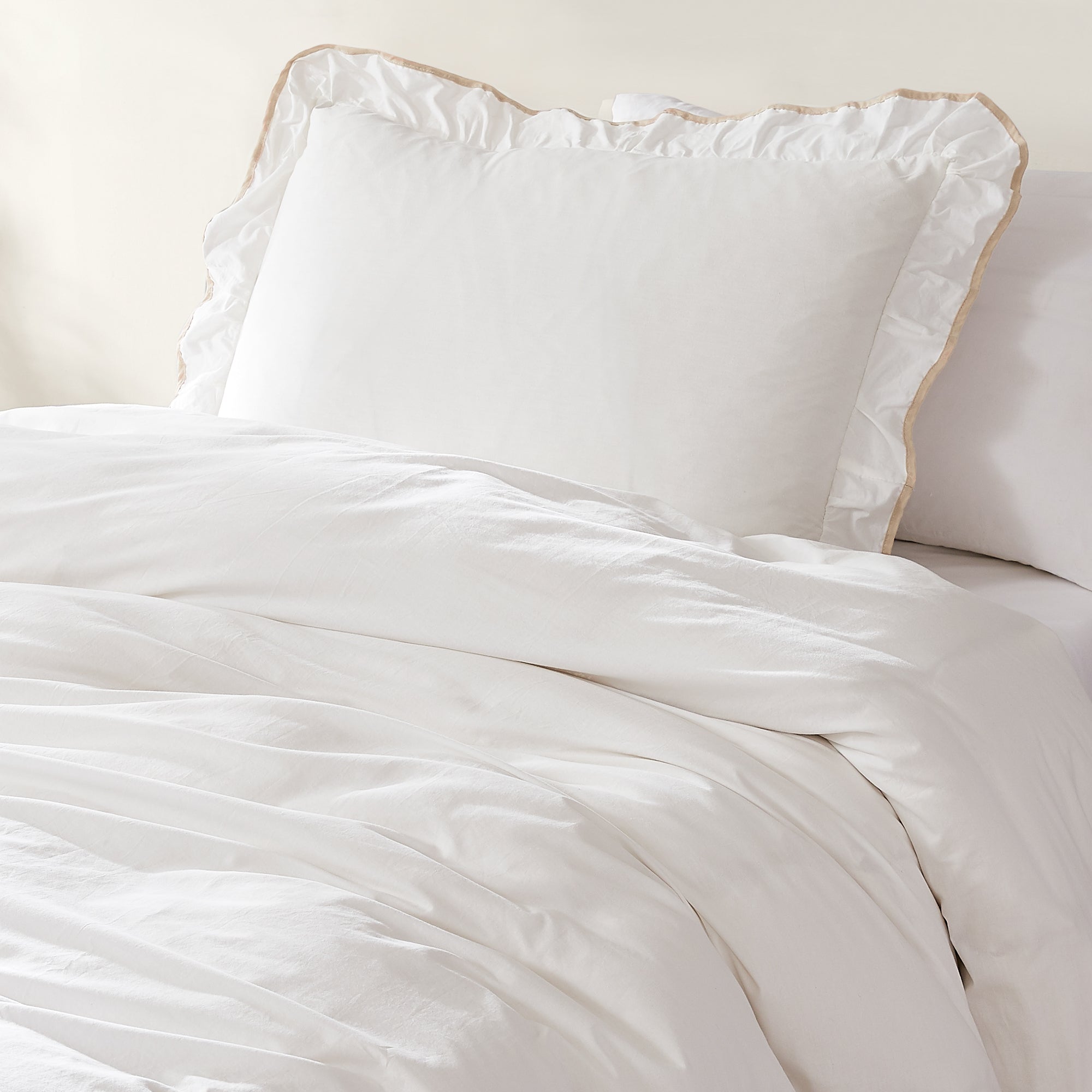 Premium Reyna Contrast Edge Cotton Duvet Cover Set - Soft & Breathable Bedding for Comfortable Sleep - Perfect for Master Bedroom, Guest Room & Dorm Decor