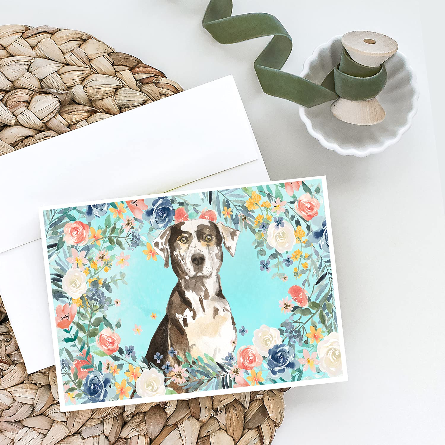 Catahoula Leopard Dog Greeting Cards - Pack of 8 Blank A7 Note Cards with Envelopes (5x7 Inch) | Whimsical Animal Stationery for Birthday, Thank You & Holiday Cards