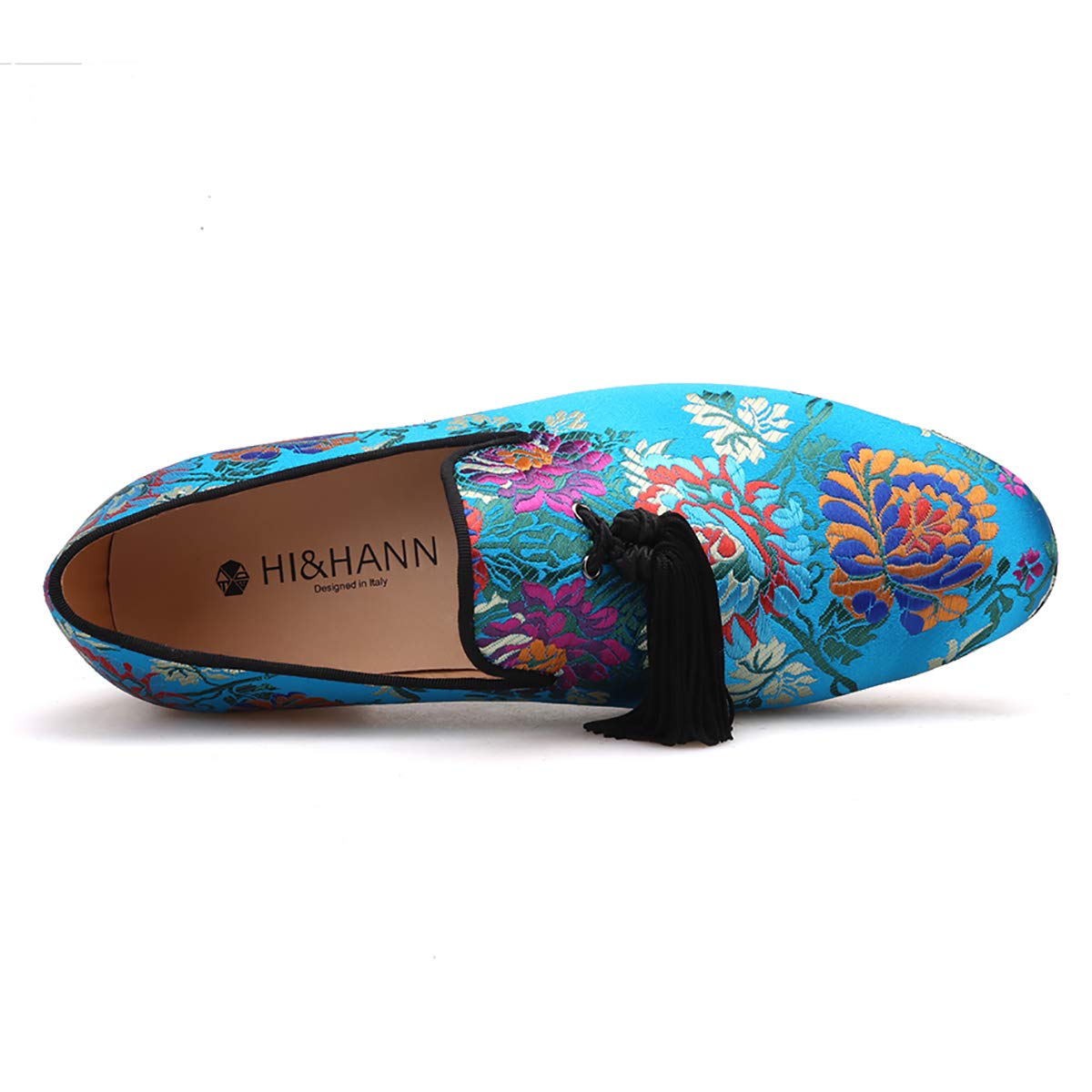 Handmade Chinese Style Luxury Silk Loafers for Men - Embroidered Flower Tassel Shoes for Wedding, Party & Special Occasions - Comfortable & Elegant Formal Wear