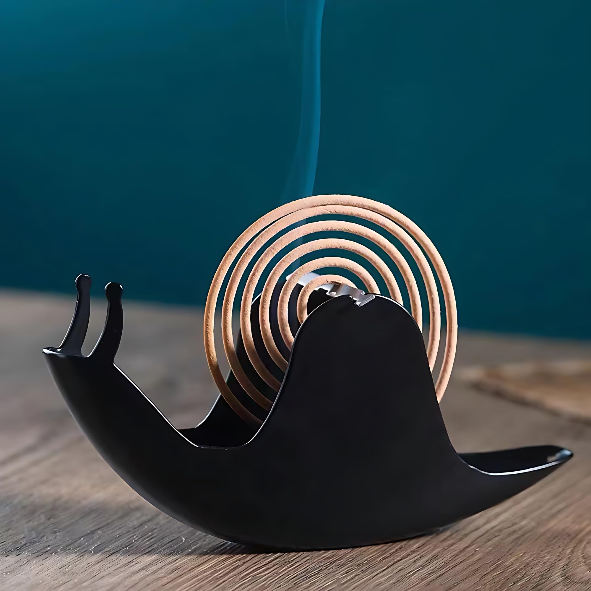 Iron Snail Incense Holder & Mosquito Coil Burner - Black Metal Tabletop Decor for Home, Garden, or Gifts | Aromatherapy, Meditation & Outdoor Pest Control