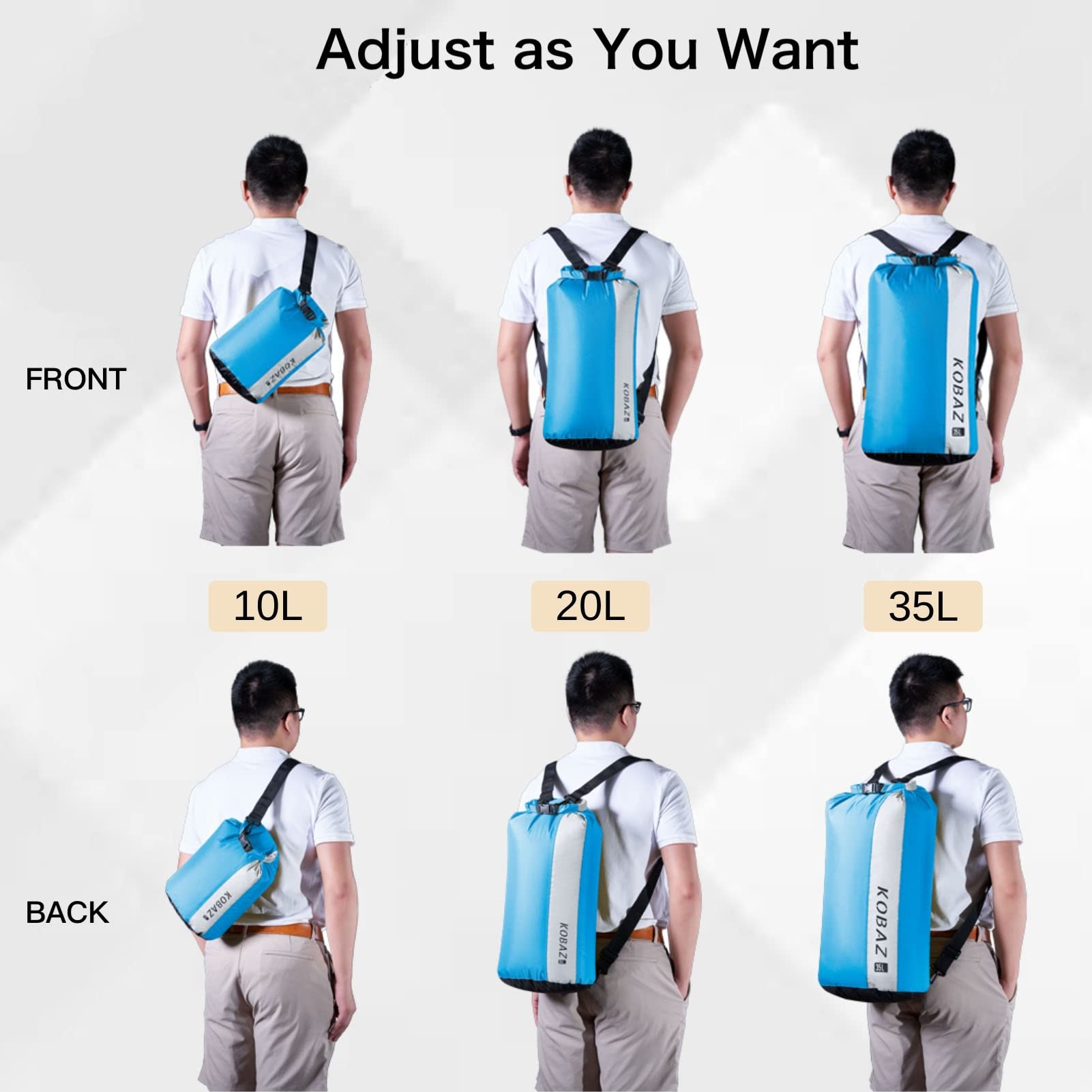 **Waterproof Dry Bags 10L/20L/35L - Lightweight Roll Top Dry Sack with Shoulder Strap for Kayaking, Camping, Hiking & Outdoor Adventures**    *Optimized for Google SEO, translated to English, and includes usage scenarios.*