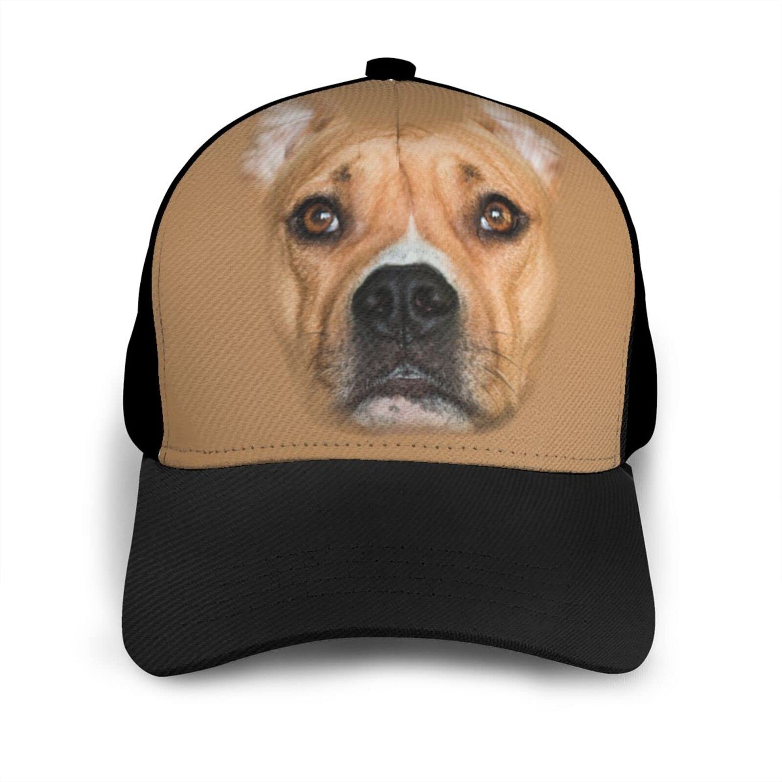 Pit Bull Terrier Baseball Cap - Adjustable Trucker Hat for Men & Women - Breathable Mesh Sun Hat for Outdoor Activities - Black Unisex Hat for Hiking, Fishing, and Sports