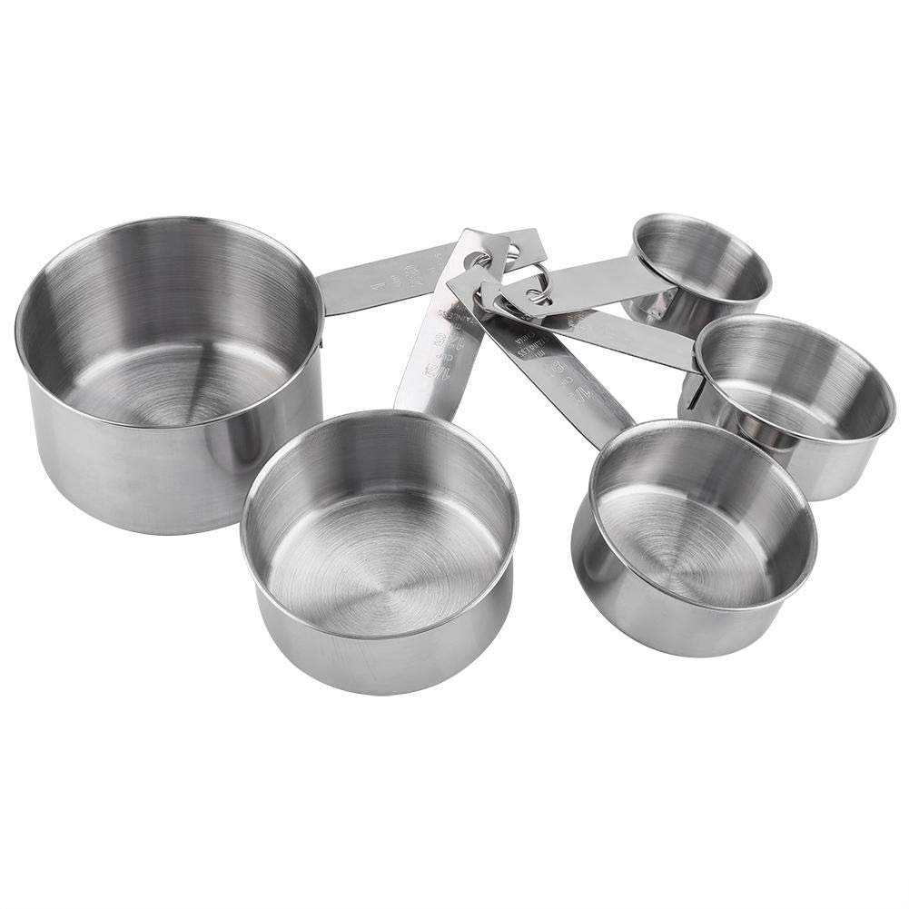5-Piece Stainless Steel Measuring Cups Set - Precise Dry & Liquid Measuring for Baking, Cooking & Mixing - Perfect for Home Chefs & Professional Kitchens