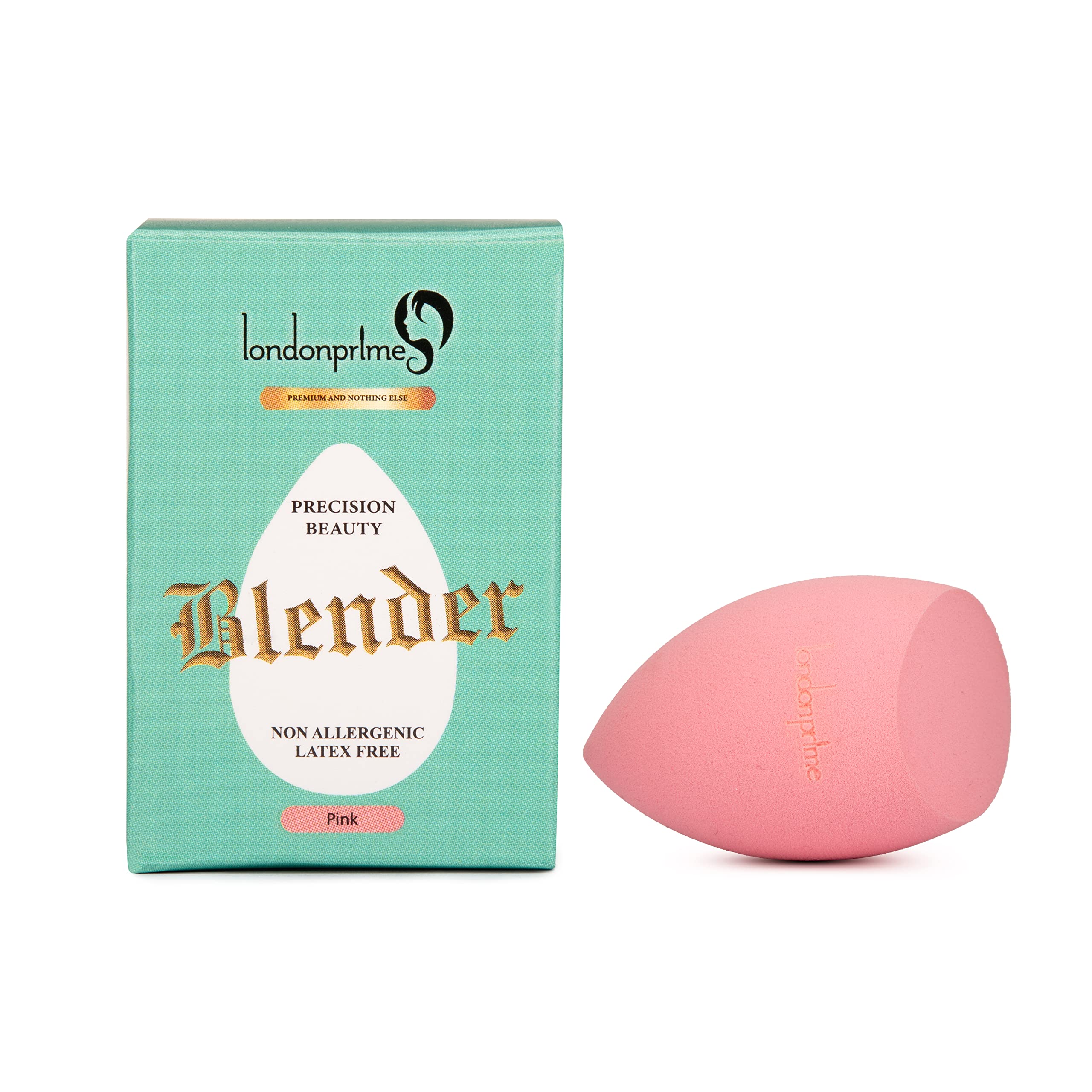 London Prime Precision Sponge Beauty Blender - Pink Makeup Sponge for Flawless Foundation & Concealer Application - Perfect for Professional Makeup & Everyday Use