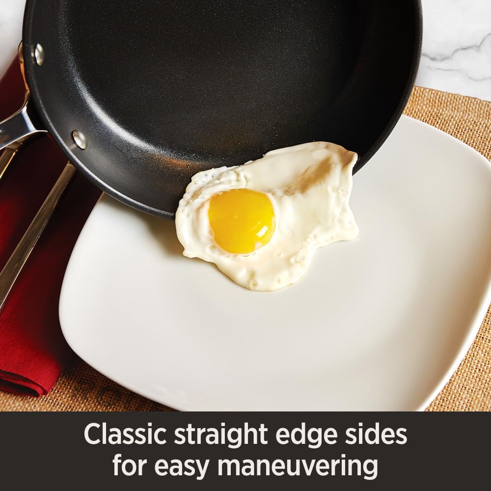 All-Clad HA1 Hard Anodized Nonstick Fry Pan Set - 3 Piece (8, 10 & 12 Inch) with Lids - Induction Compatible, Oven & Broiler Safe to 500°F - Black Nonstick Cookware for Sautéing, Frying & Baking - Perfect for Home Chefs & Professional Kitchens