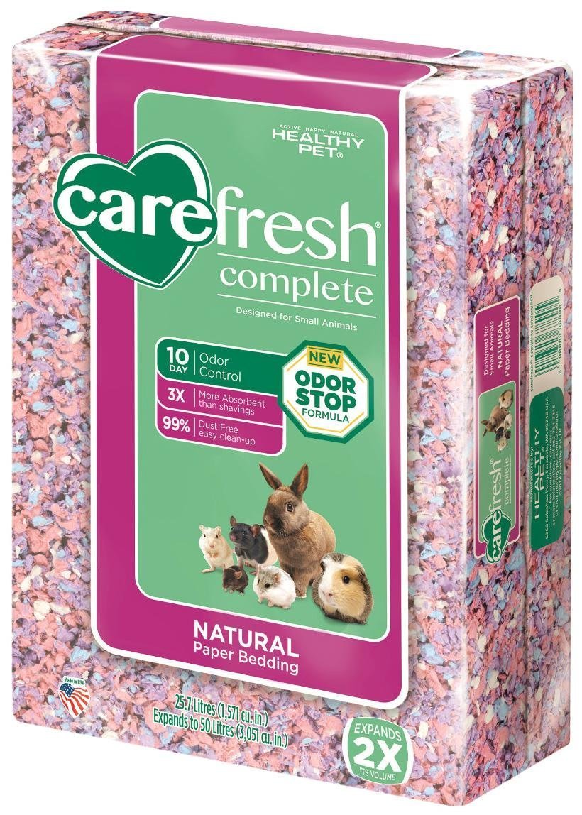 Carefresh Complete Natural Paper Bedding for Small Pets - Confetti Color - 50 Liter - Soft & Absorbent Cage Liner for Hamsters, Guinea Pigs, Rabbits - Perfect for Cages, Hutches & Play Areas