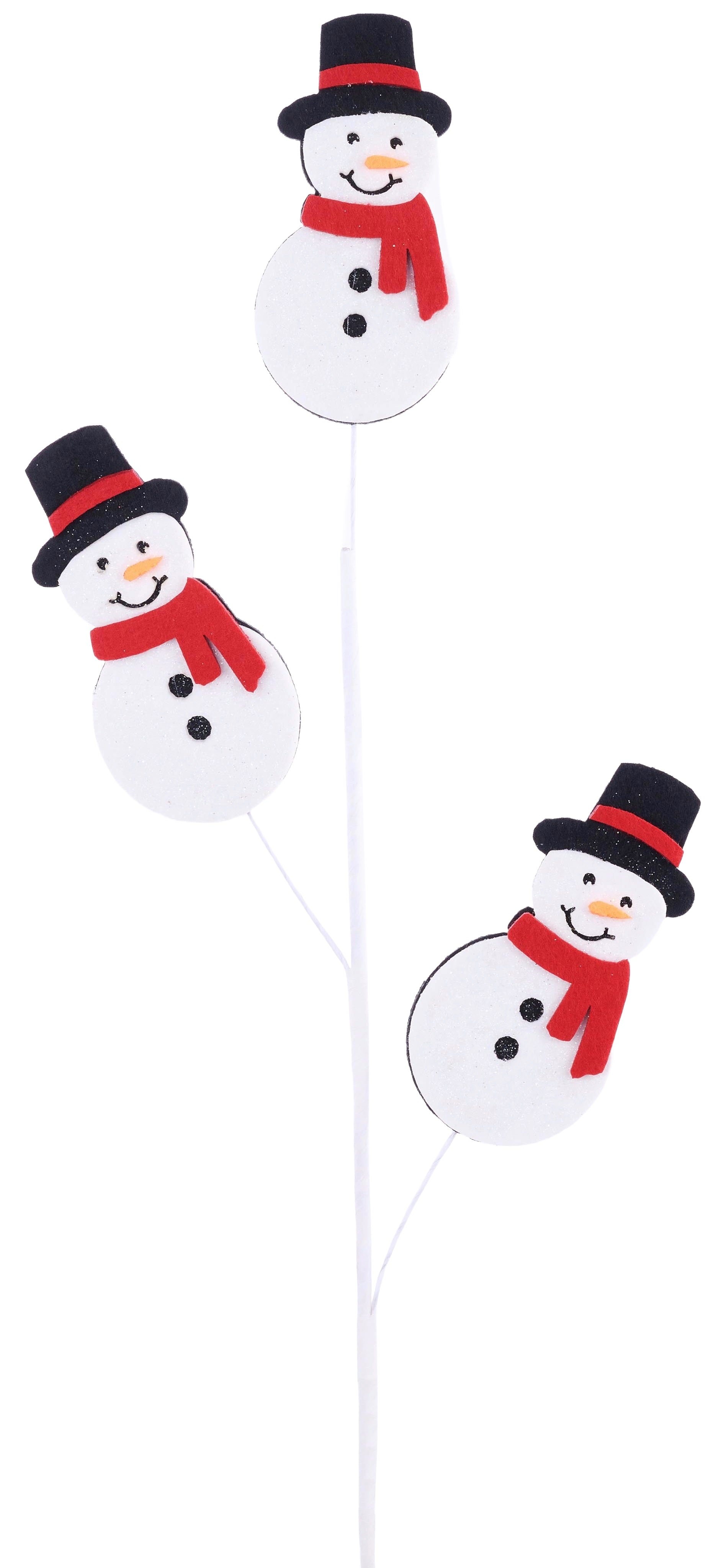 30-Pack Glitter Felt Snowman Christmas Tree Ornaments - DIY Holiday Decorations for Xmas Tree, Home, Office, and Party Decor