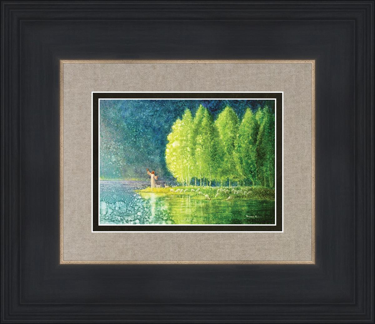 Beside Still Waters - Premium Home Decor & Wall Art for Living Room, Bedroom, Office | Calming Landscape Painting for Relaxation & Meditation Spaces