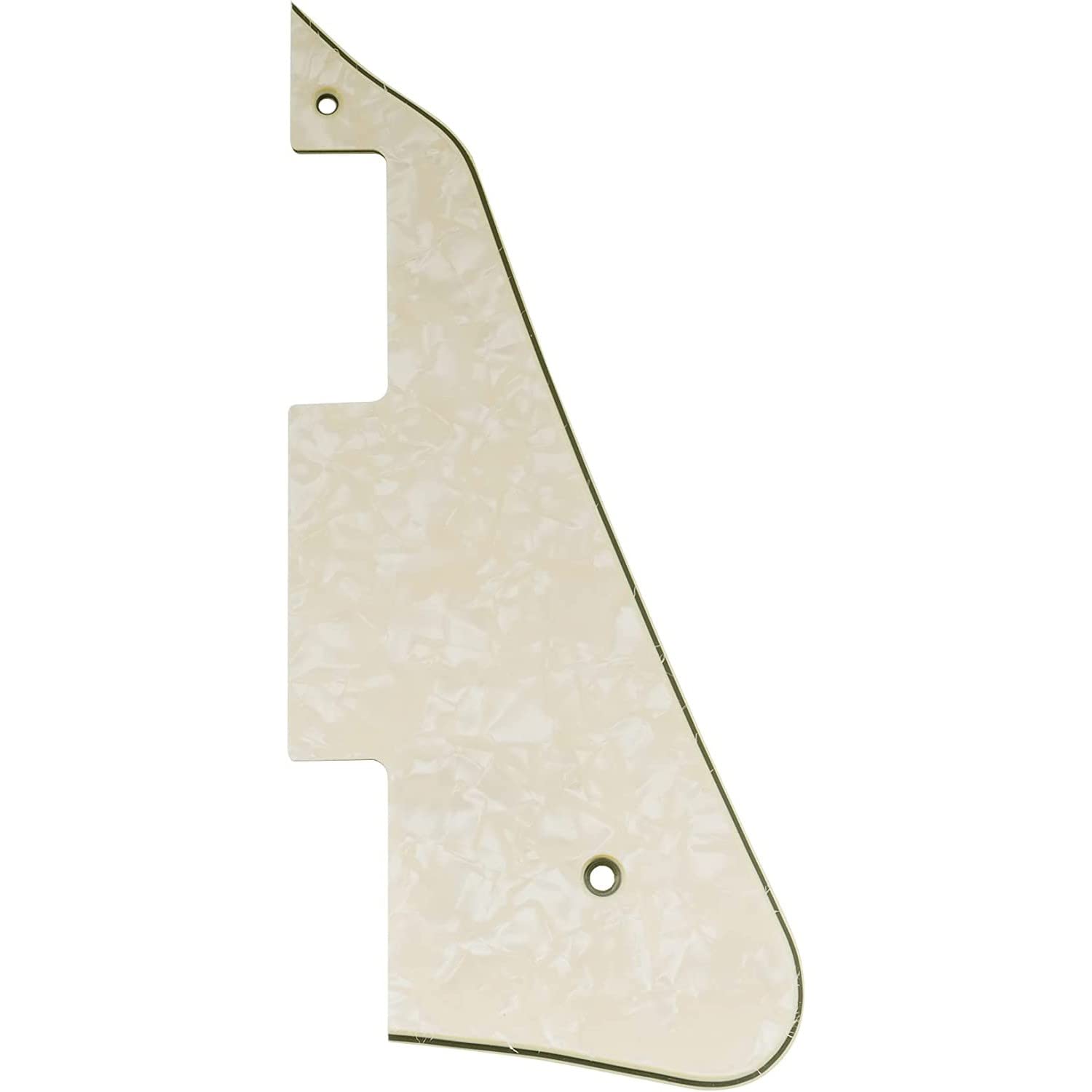 LP Guitar Pickguard with Bracket for Les Paul Electric Guitar - Pearl Aged White with Black | Perfect for Replacement, Customization & Vintage Style Enhancement