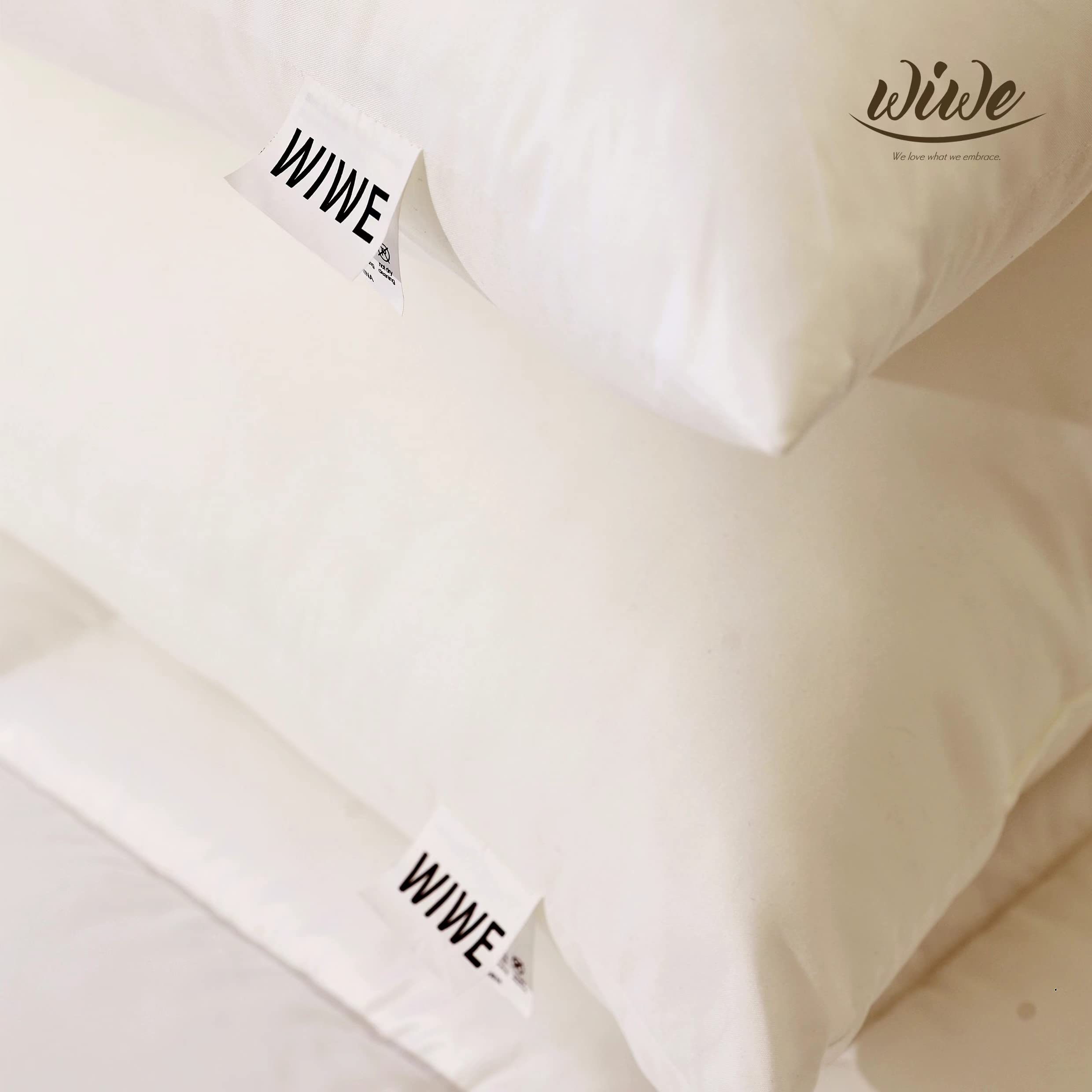 WIWE Standard Size Luxury Hotel Collection Bed Pillows - 2 Pack Super Soft Down Alternative Pillows for Back, Side & Stomach Sleepers | Perfect for Home, Hotel & Guest Room Comfort