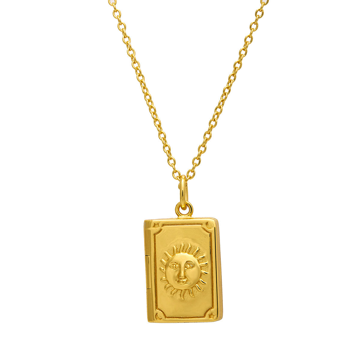 Gold Tarot Locket Necklace - Mystical Jewelry for Spiritual Protection & Fashion | Perfect for Witches, Pagans & Crystal Lovers