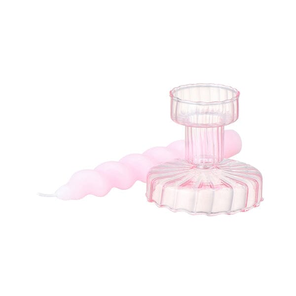 Pink Candle and Candle Holder Set - Romantic Home Decor for Bedroom, Bathroom & Dinner Table