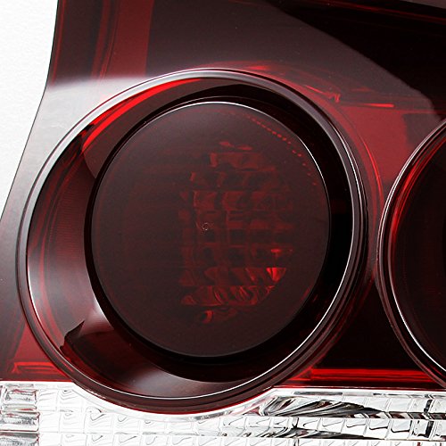 AKKON Black Halo Angel Eye LED Projector Headlights + Dark Red Tail Lights Combo for 2009-2010 Dodge Charger - Upgrade Your Car's Style & Night Visibility (Perfect for Night Driving, Car Shows & Custom Builds)