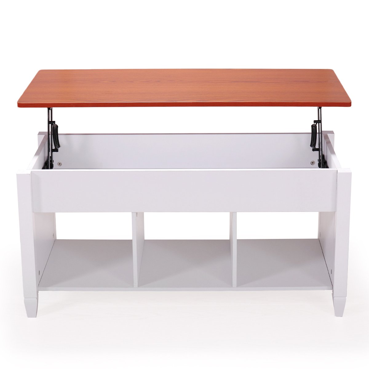 Lift Top Coffee Table with Storage Compartment - Solid Wood Laptop Desk for Home Office, Living Room & Bedroom - Multi-Functional Lift Top Table for Work, Study & Dining