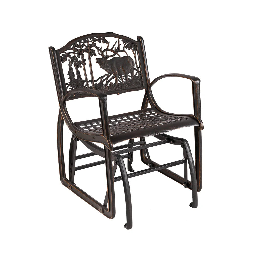 Premium Outdoor Elk Glider Chair - Heavy Duty Rocking Patio Furniture for Garden, Deck & Camping - Weather-Resistant & Comfortable Relaxation Chair for Adults