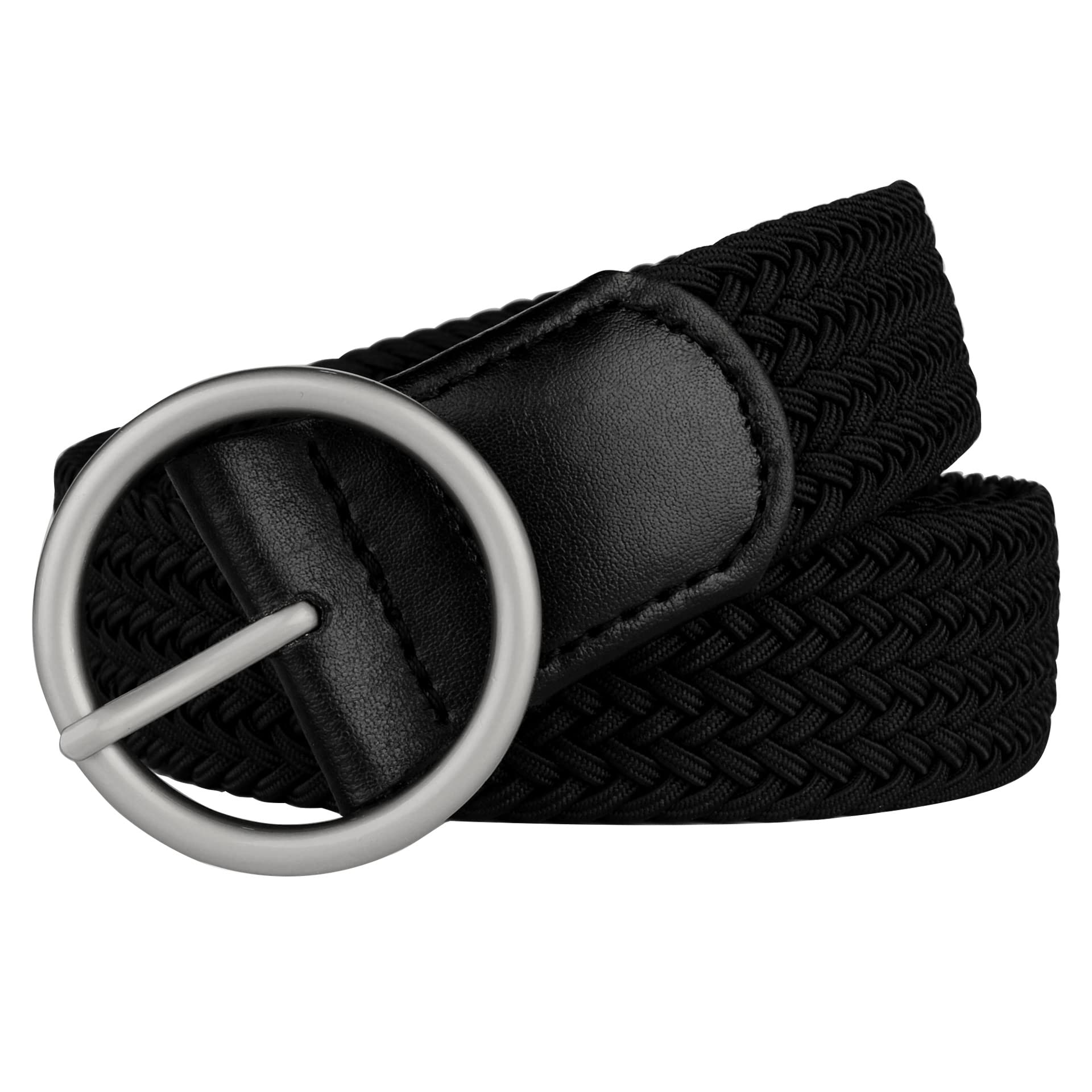Plus Size Women's Stretch Belts 39-75 Inch - Adjustable Elastic Waist Belt for Dresses, Pants & Jeans - Comfortable Black Fashion Accessory