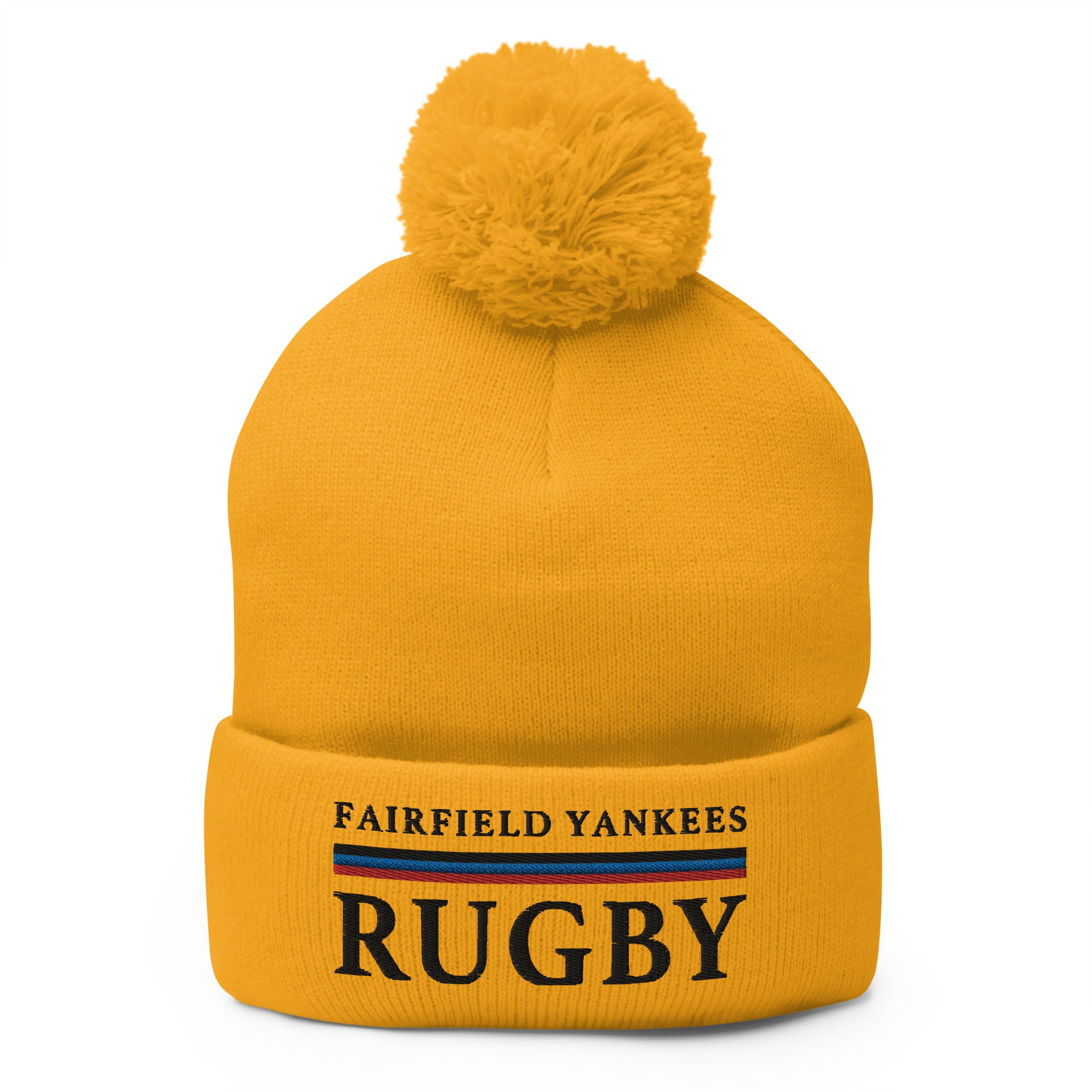 Fairfield Yankees RFC Pom Beanie - Winter Knit Hat for Men & Women - Cozy & Warm Team Logo Beanie for Football Fans - Perfect for Cold Weather, Outdoor Sports & Game Day