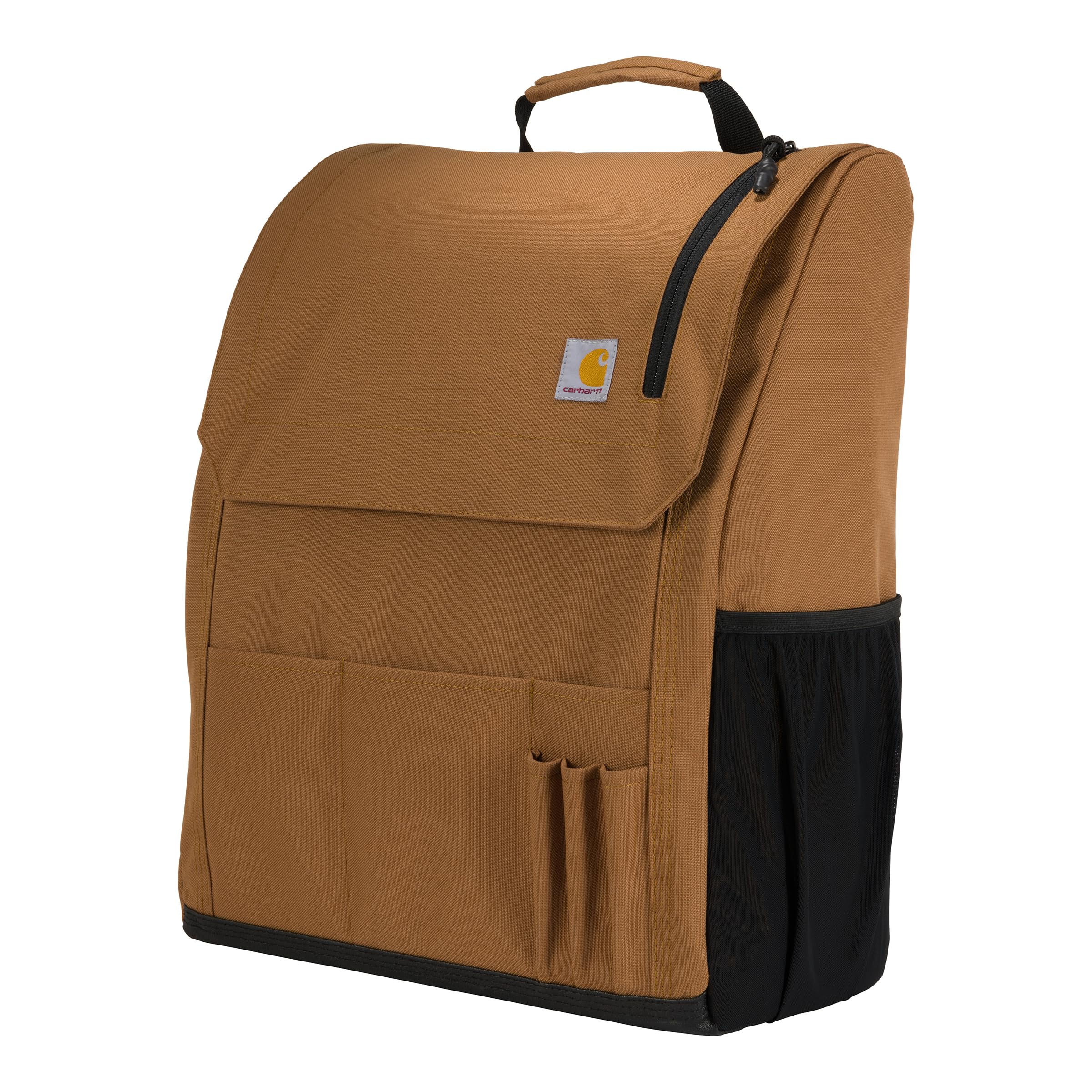 Carhartt Universal Front Seat Organizer - Durable Car Storage Organizer for Tools, Phones & Essentials | Fits Most Vehicles | Carhartt Brown | Perfect for Road Trips, Work Commutes & Outdoor Adventures