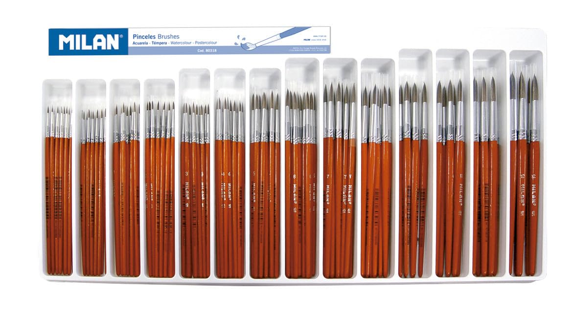 144-Pack 80318 Round School Brushes for Classroom & Art Projects - Bulk Paint Brushes for Kids, Teachers & DIY Crafts