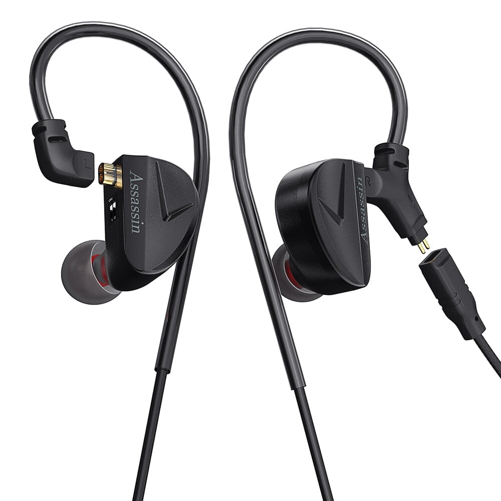 CVJ Assassin 10mm Dynamic Driver + Balanced Armature Hybrid Gaming IEMs with Vibration Driver - Professional Esports Earphones for FPS, MOBA & Battle Royale Games