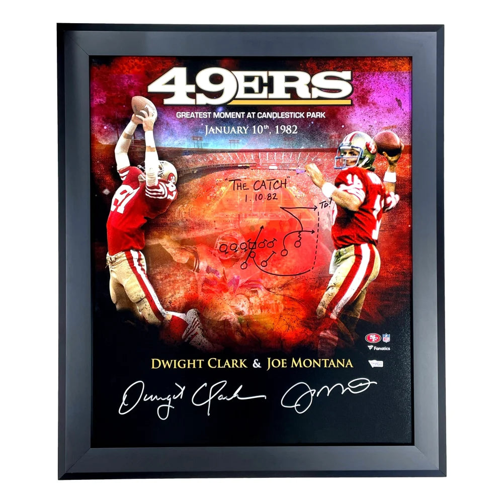 Dwight Clark & Joe Montana Autographed 