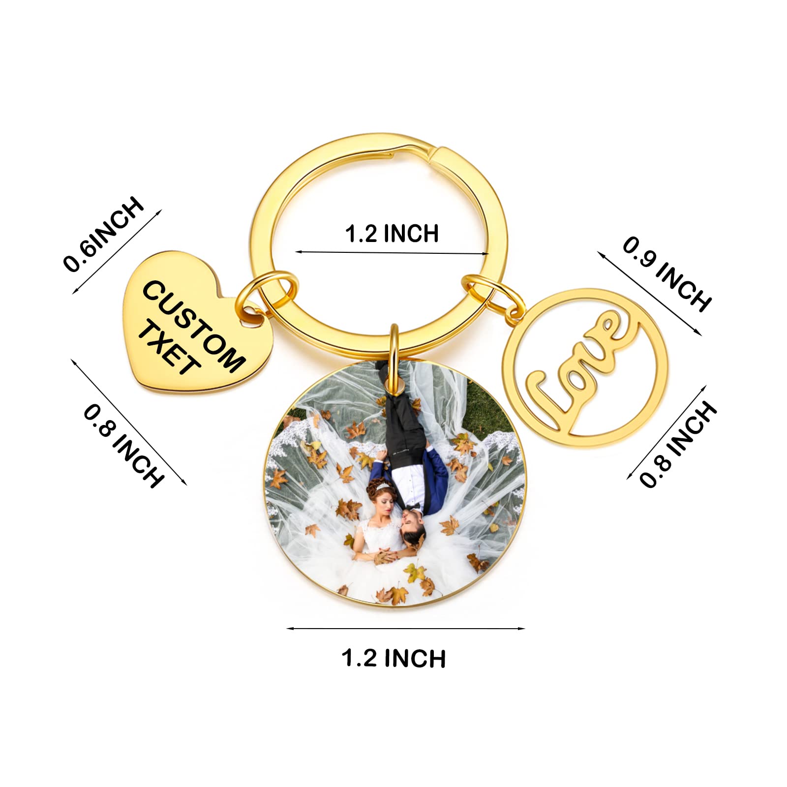 Custom Photo Keychain - Personalized Birthday Gifts for Women, Wedding Gifts, Anniversary Presents for Husband & Boyfriend | Great for Couples, Bridal Parties & Special Occasions