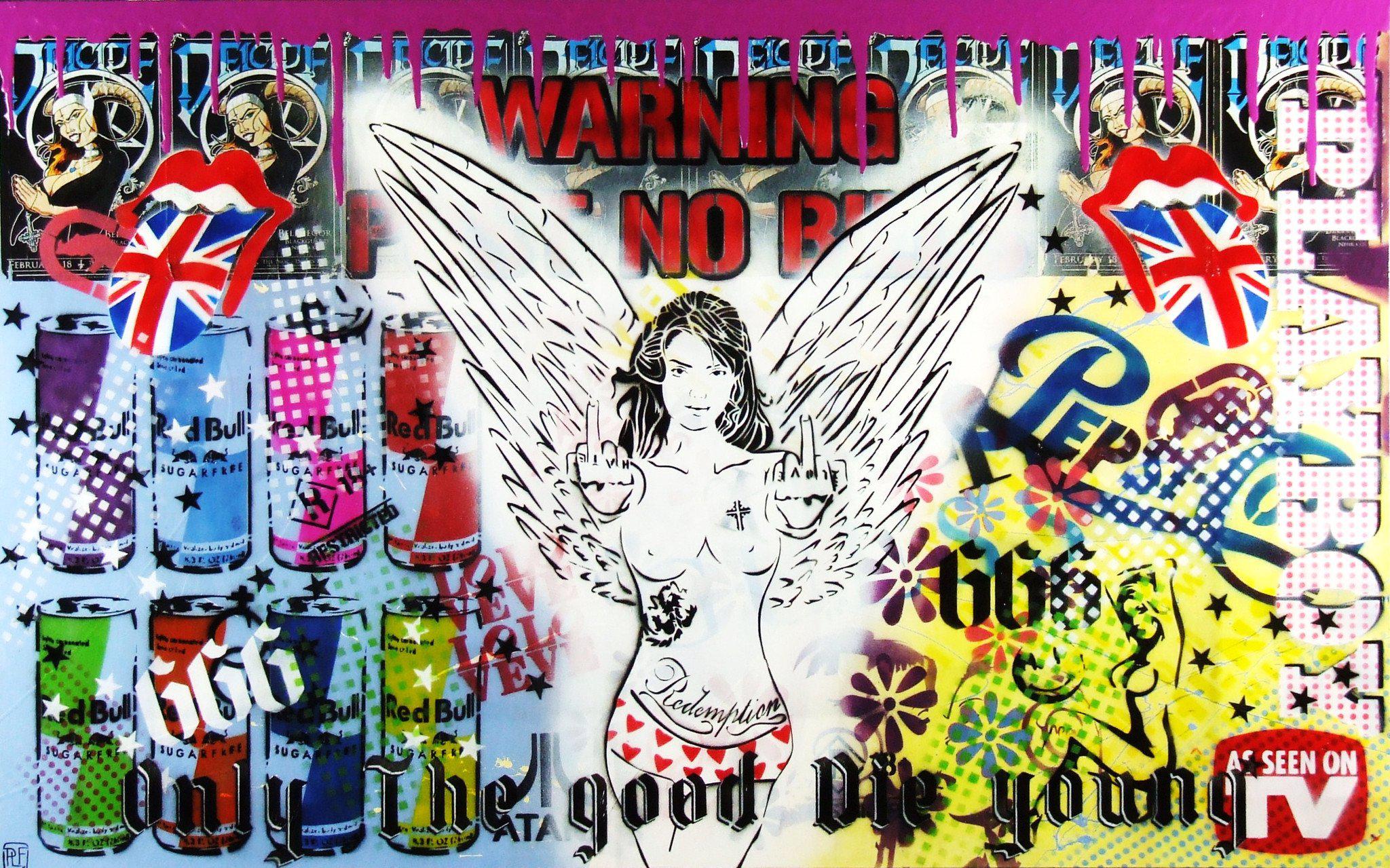 Urban Pop Nude Angel Wall Art - Modern Home Decor for Living Room, Bedroom & Office - Inspirational Canvas Painting for Contemporary Interior Design