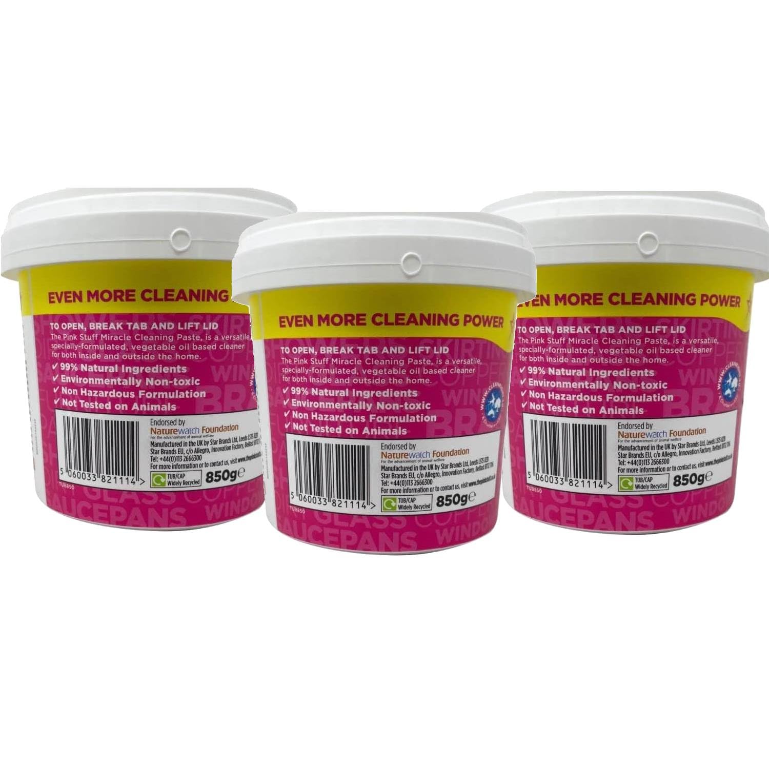 Stardrops The Pink Stuff Miracle All-Purpose Cleaning Paste - Heavy Duty Stain Remover for Kitchen, Bathroom & Home - 3 Pack (International Version) - Perfect for Ovens, Grills, Tiles & More